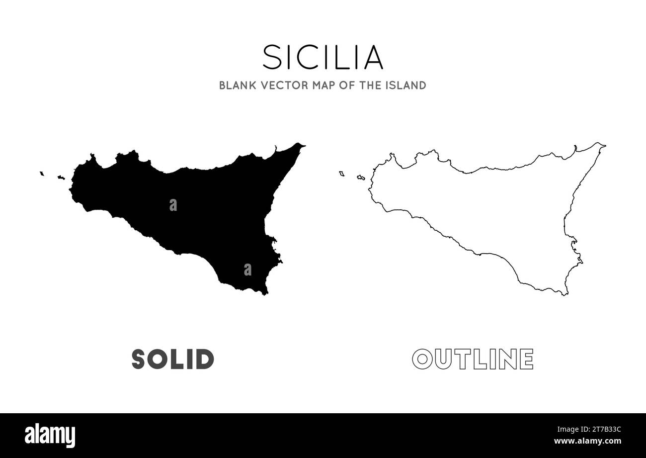 Sicily Blank Detailed Outline Map Hi res Stock Photography And Images Alamy