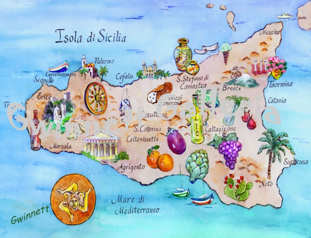 Sicily Map Printable For Kids