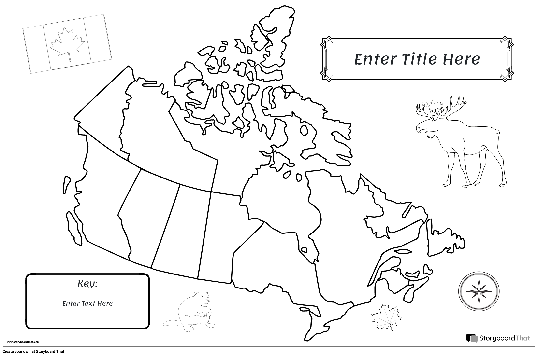 Simple Canada Map Poster Template Storyboard By Poster templates