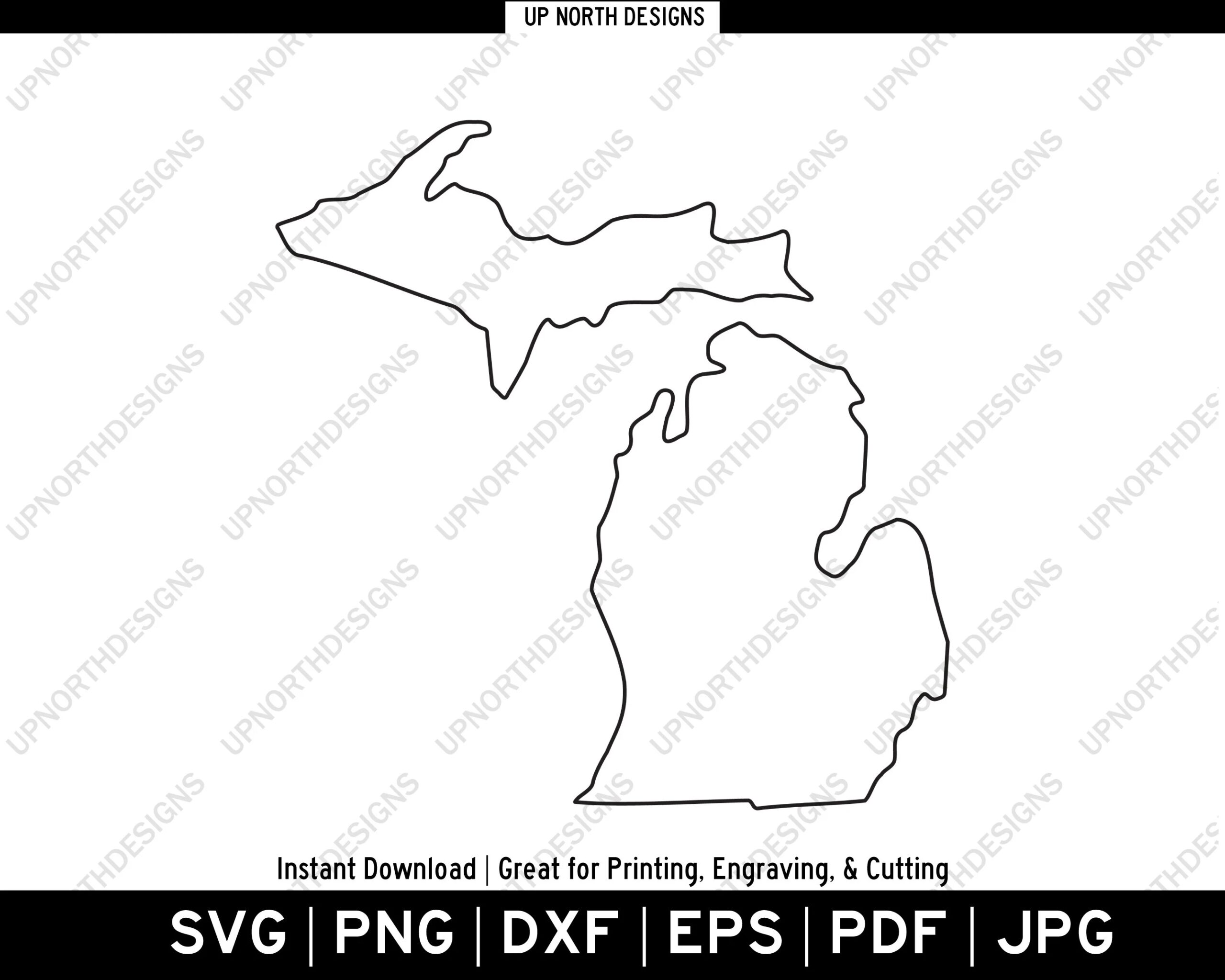 Printable Outline Map Of Michigan