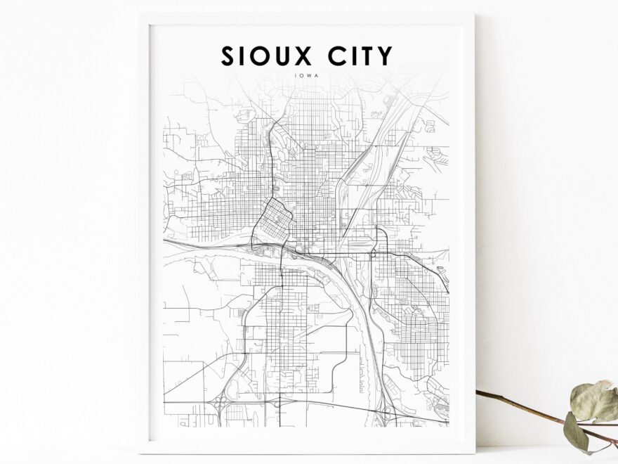 Sioux City IA Map Print Iowa USA Map Art Poster City Road Street Map Print Nursery Room Wall Office Decor Printable Map Etsy