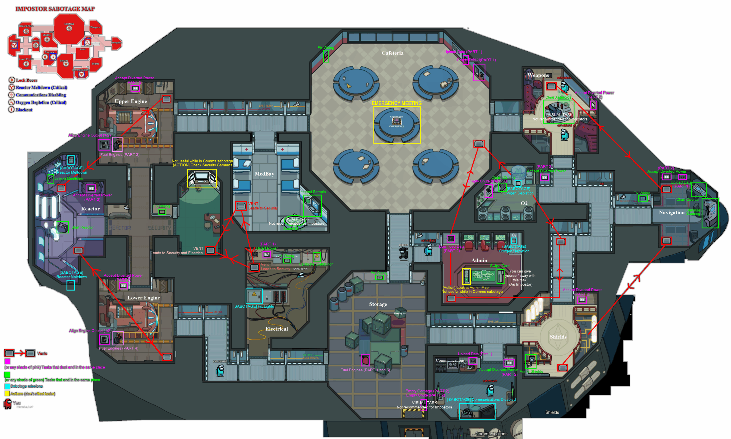 Skeld Map Guide R AmongUs