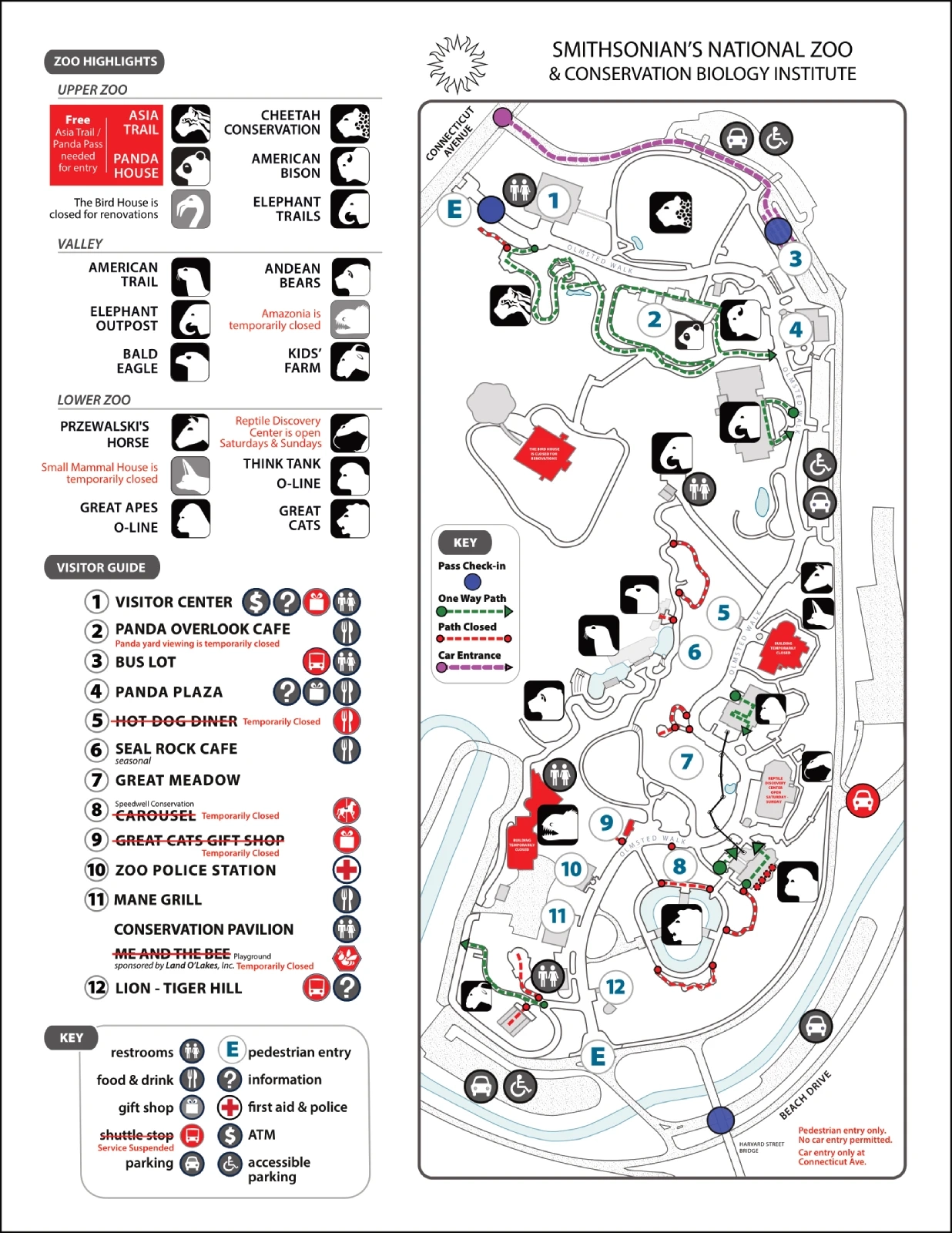 National Zoo Map Printable