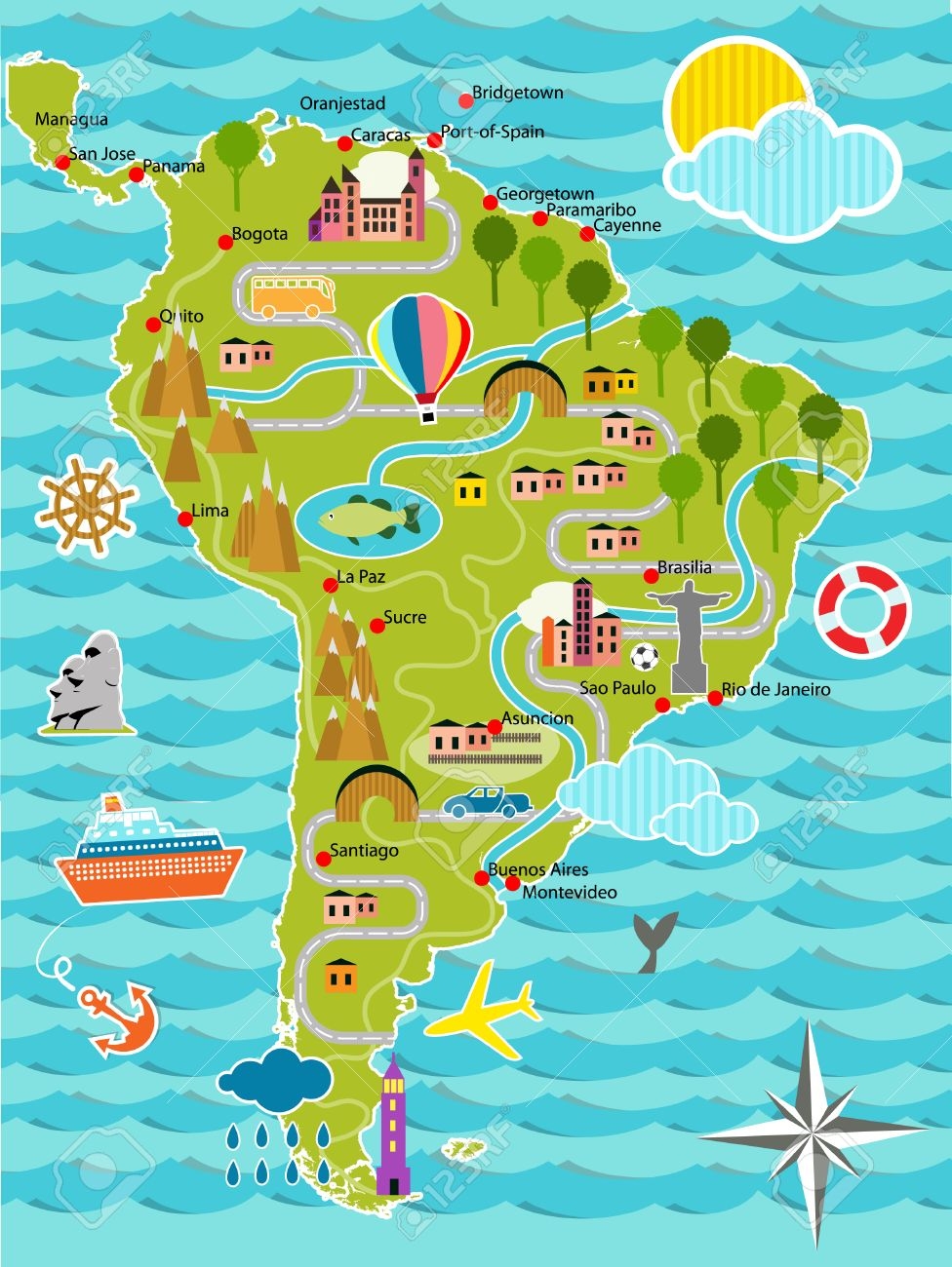 South America Elevation Map