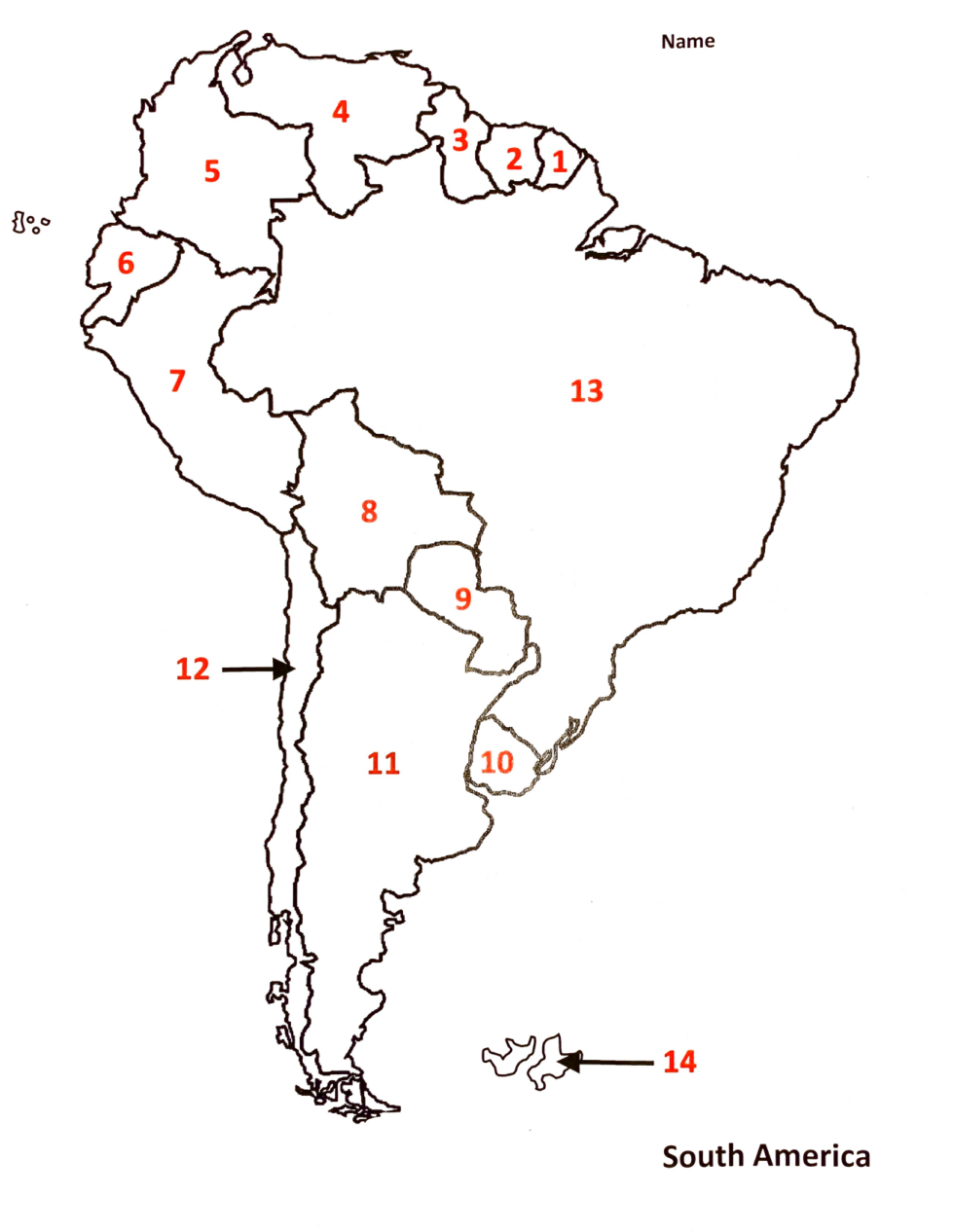 South America Political Map Test Jennifer Danehy Library Formative