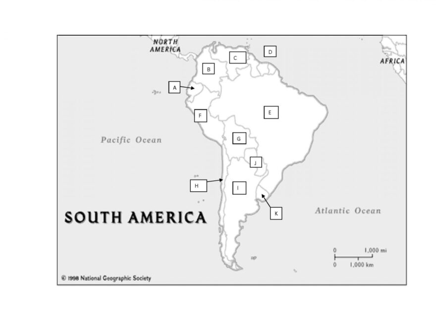 South America Practice Map Test Quiz Trivia