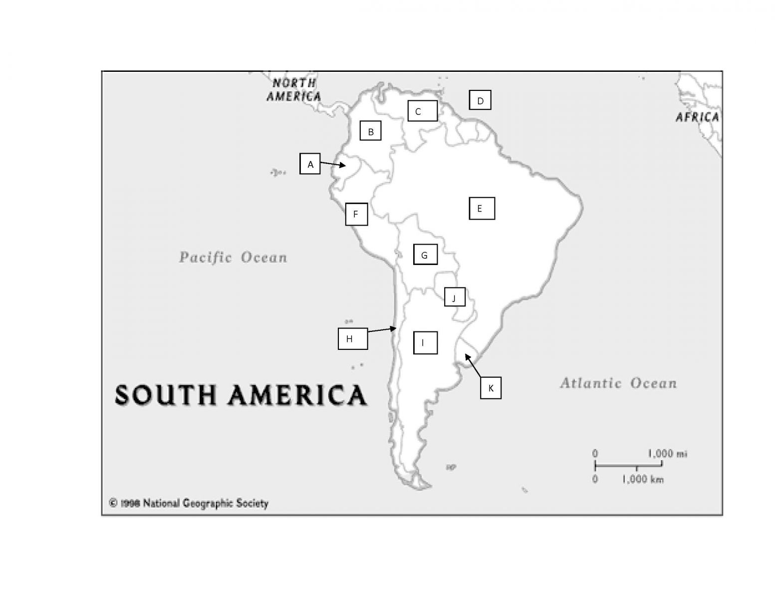 South America Practice Map Test Quiz Trivia