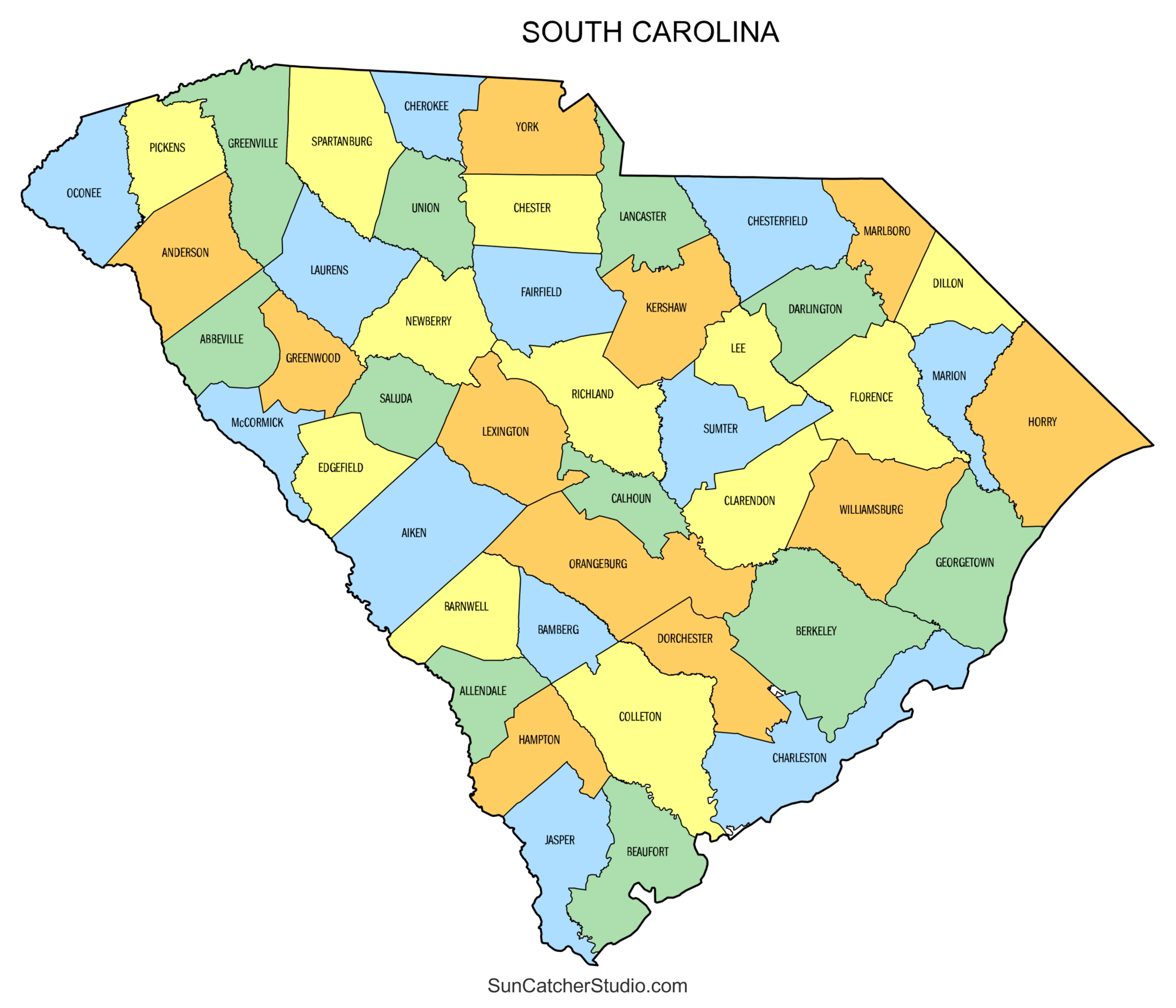 South Carolina County Map Printable State Map With County Lines Free Printables Monograms Design Tools Patterns DIY Projects