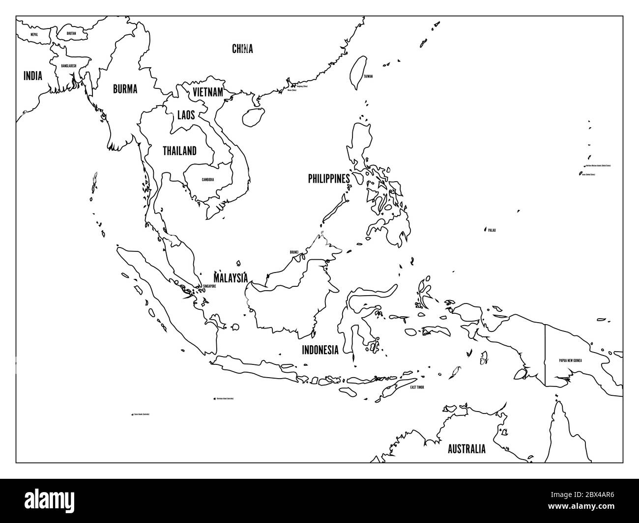 Printable Blank Map Of Southeast Asia