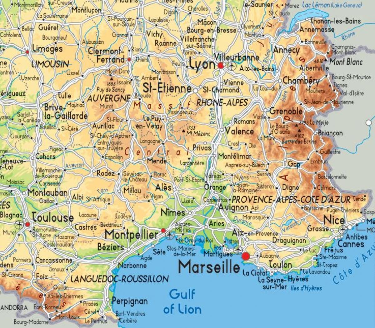 Printable Map Of Southern France Printable Map Of Southern France