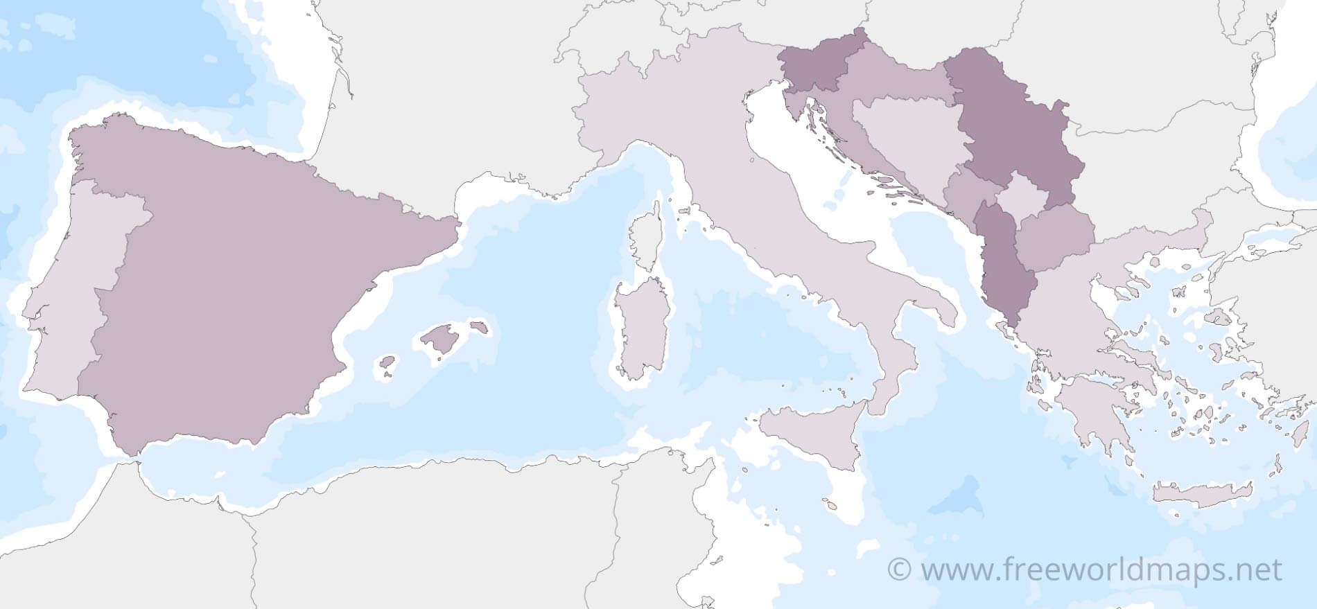 Southern Europe Maps By Freeworldmaps