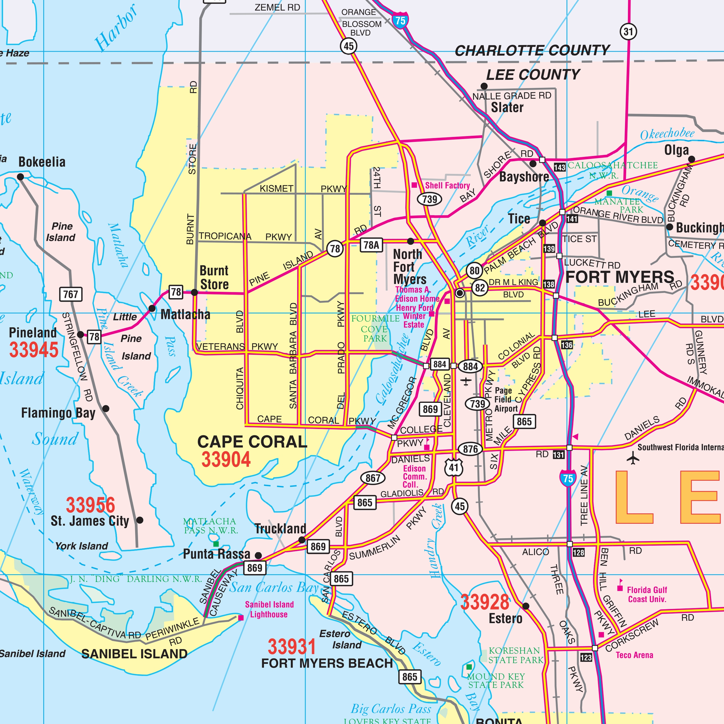 Southern Florida Regional Wall Map By Kappa The Map Shop