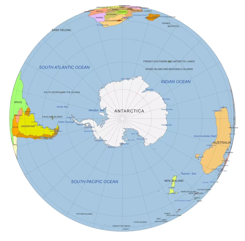 Southern Hemisphere From Space Printable Vector Maps