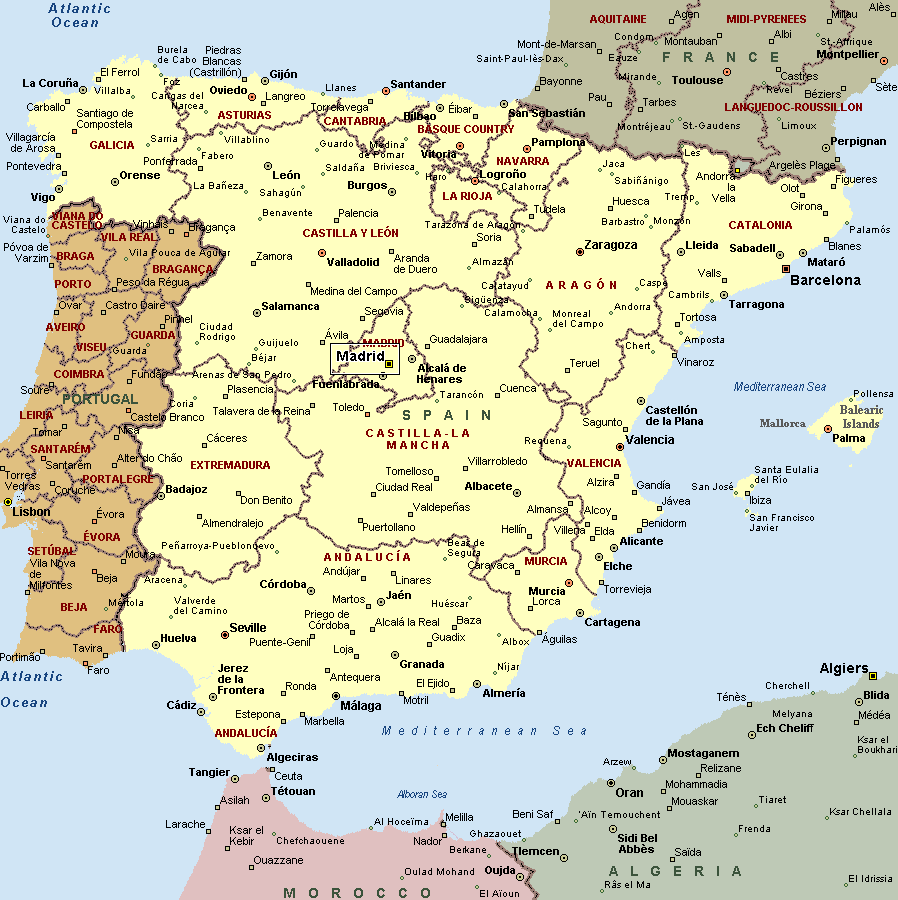 Spain And Portugal Map