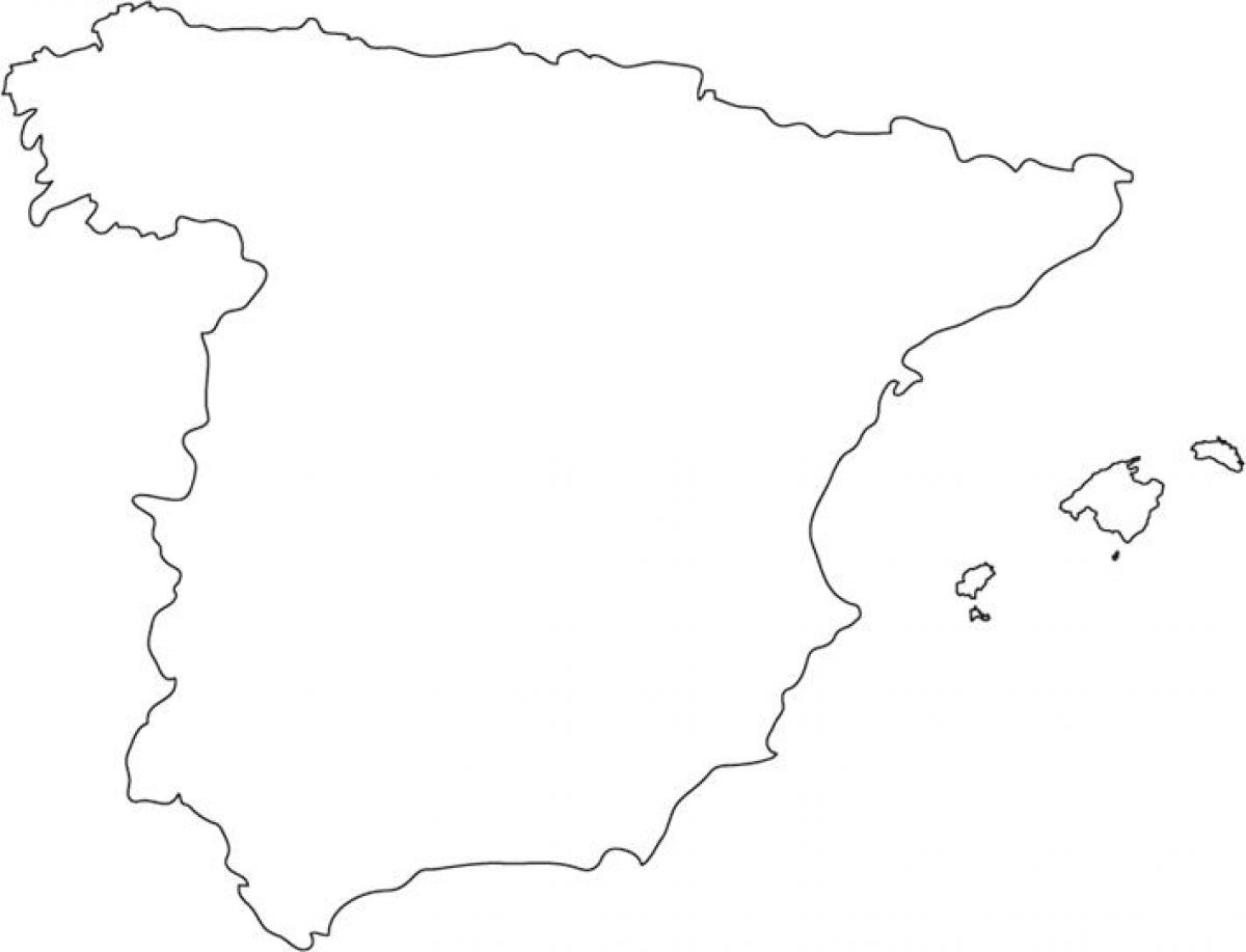 Spain Map Outline Outline Map Of Spain With Cities Southern Europe Europe 