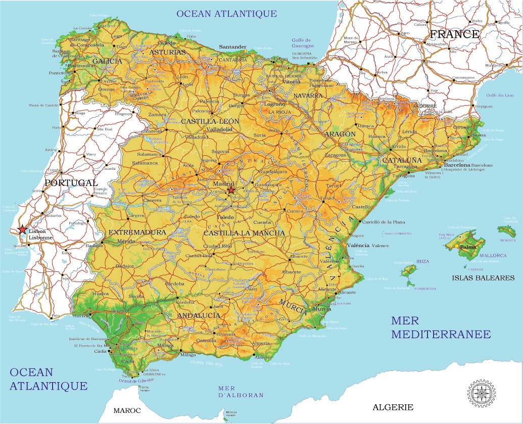Printable Map Of Southern Spain