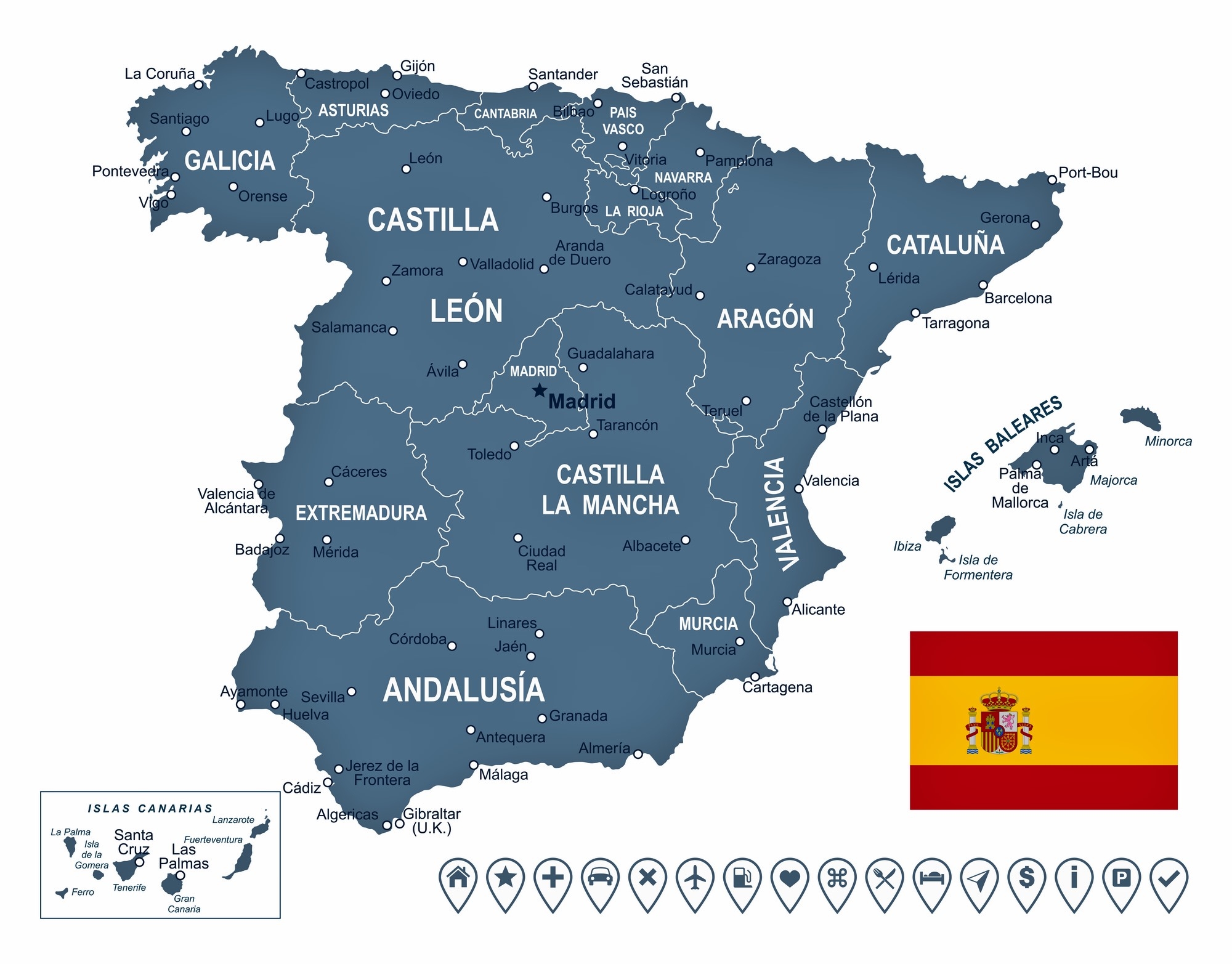 Printable Map Of Spain With Regions