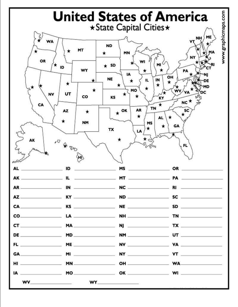 States And Capitals Worksheets Worksheets Library