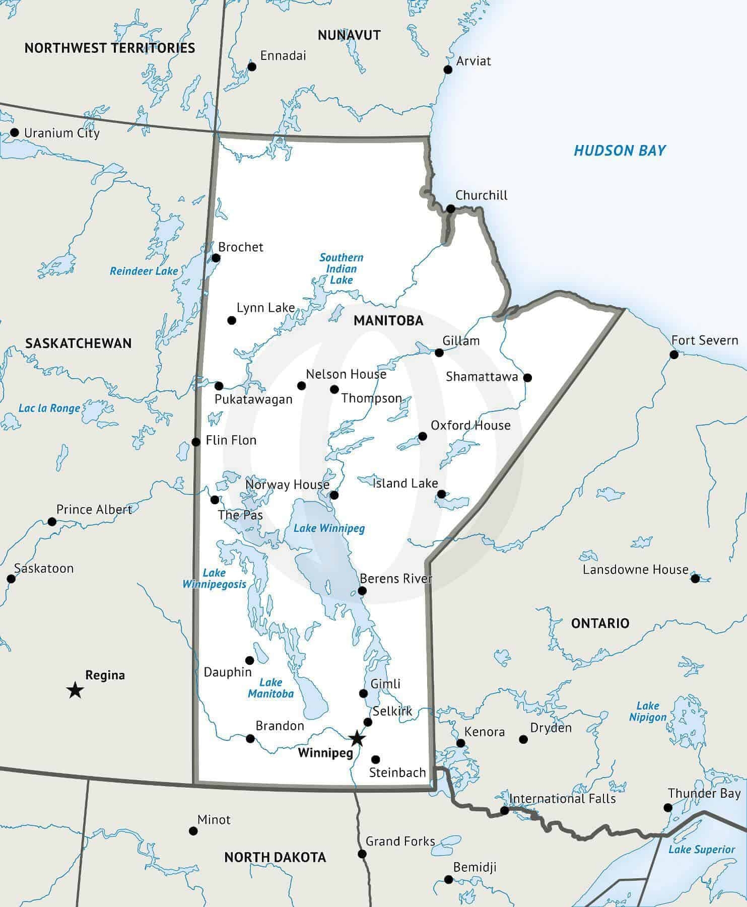 Printable Map Of Manitoba