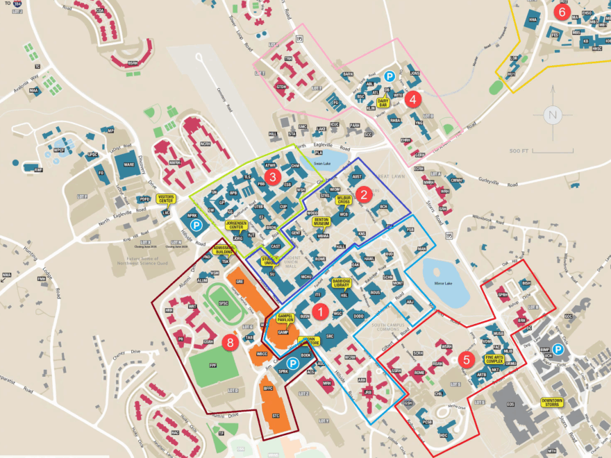 Storrs Campus Areas University Scheduling