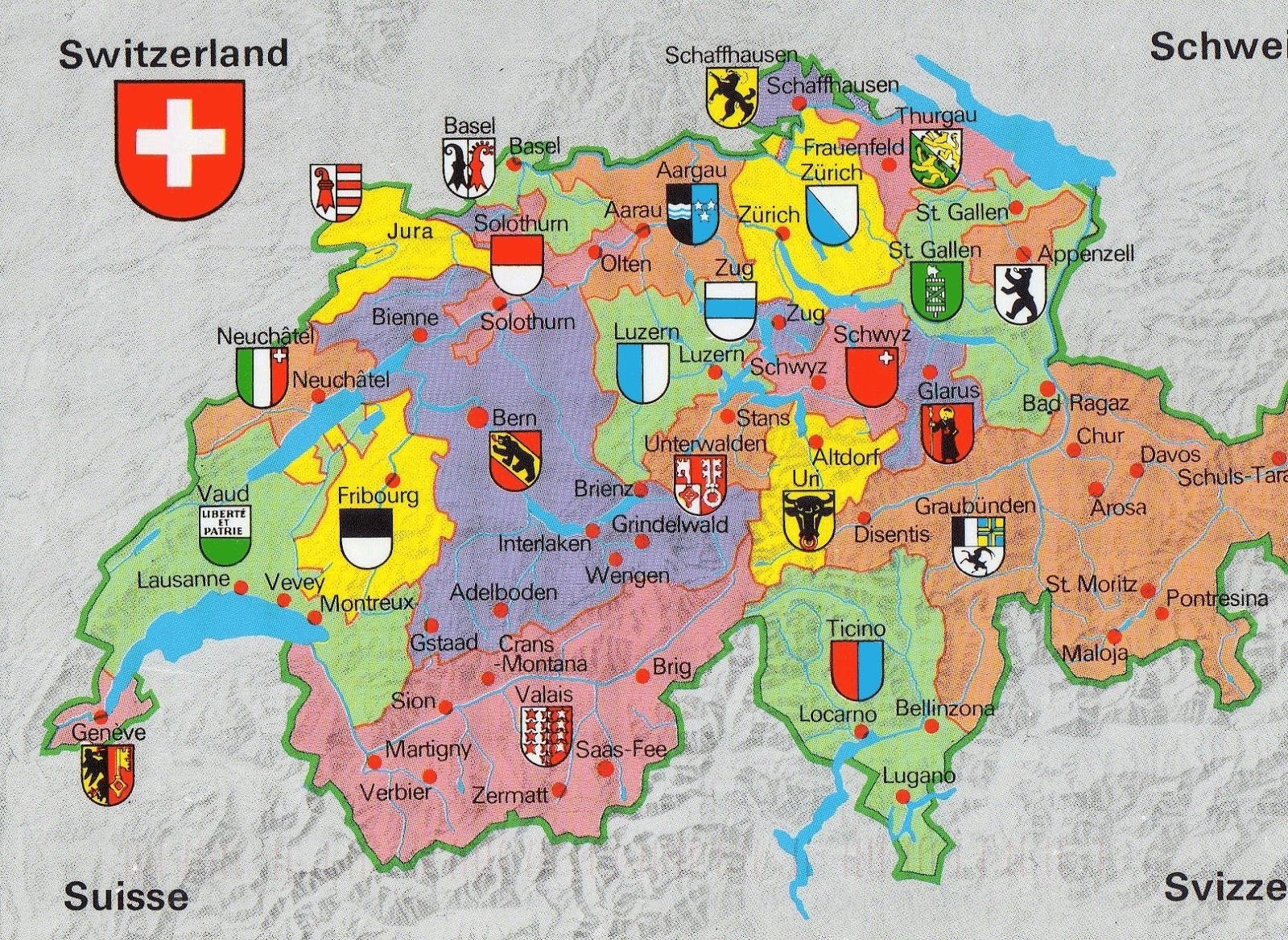 Switzerland Map With Tourist Attractions Map Of Switzerland With Tourist Attractions Western Europe Europe Switzerland Map With Tourist Attractions Map Of Switzerland With Tourist Attractions Western Europe Europe