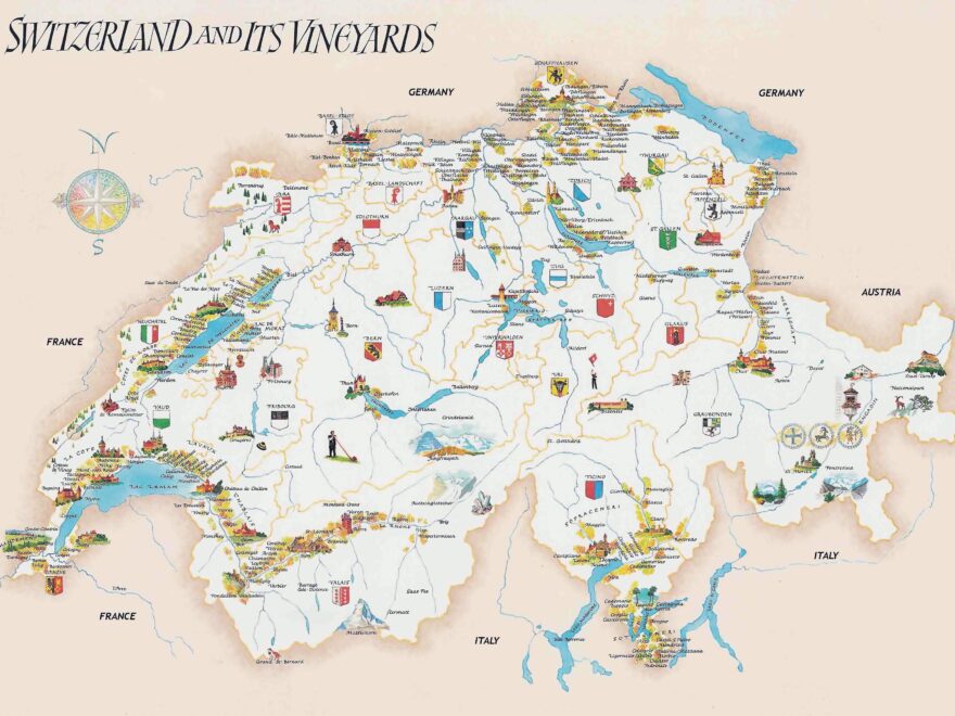 Switzerland Tourist Map Tourist Attractions In Switzerland Map Western Europe Europe