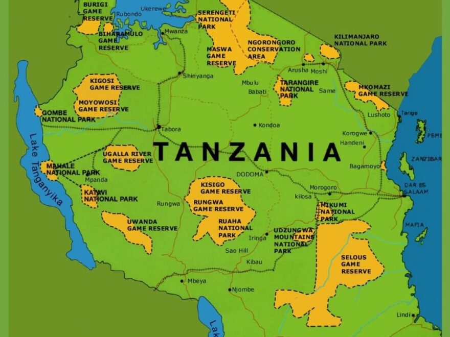 Tanzania Map A Map Of Tanzania Eastern Africa Africa