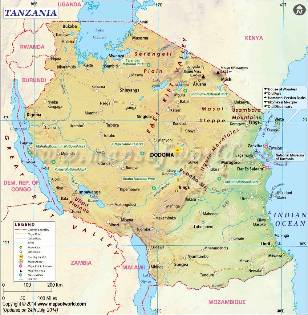 Tanzania Map Map Of Tanzania Collection Of Tanzania Maps