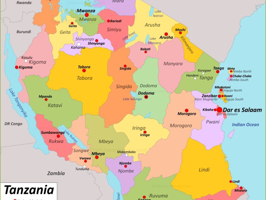Tanzania Map Maps Of United Republic Of Tanzania
