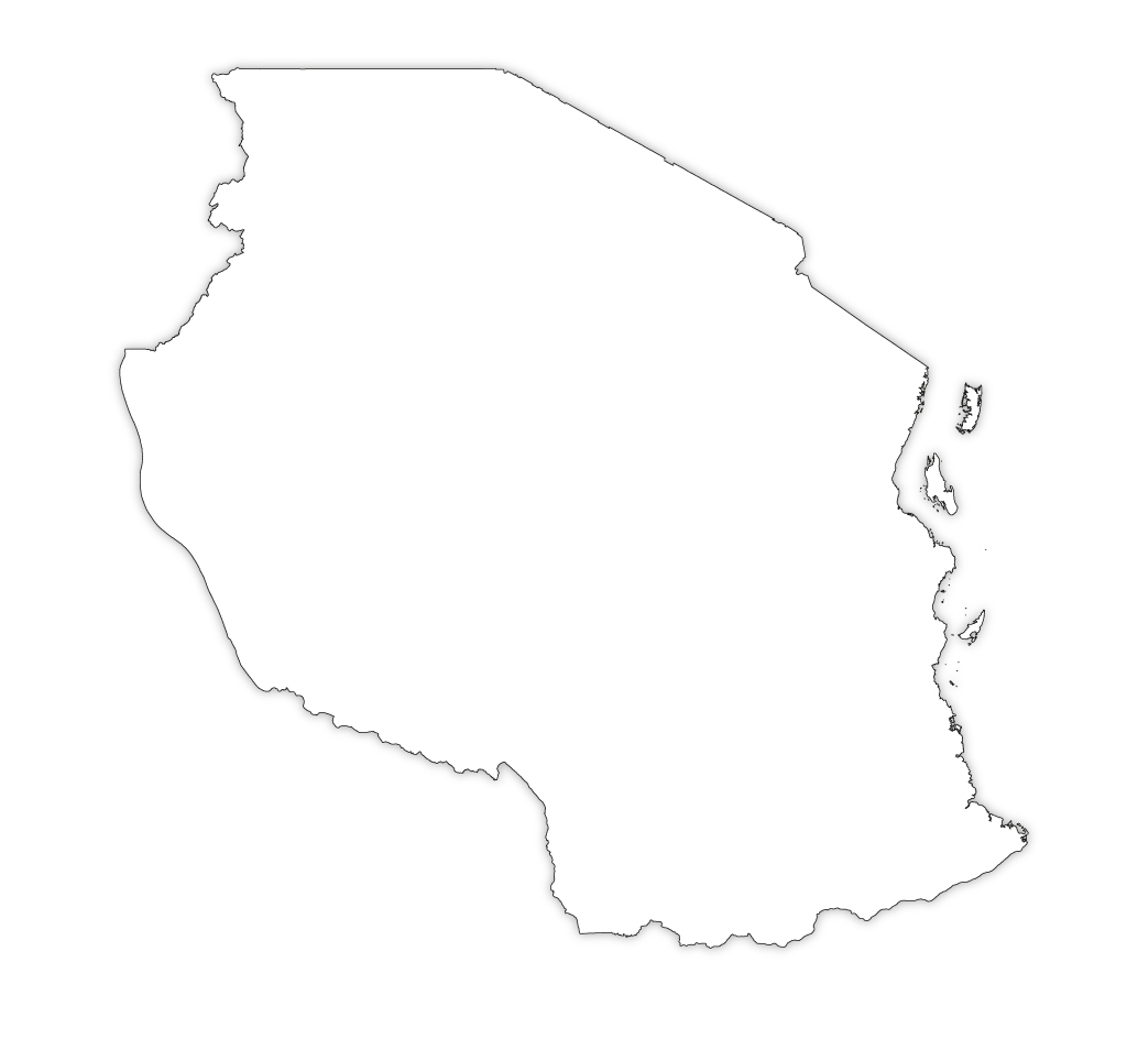 Tanzania States Blank Map Fee Printable