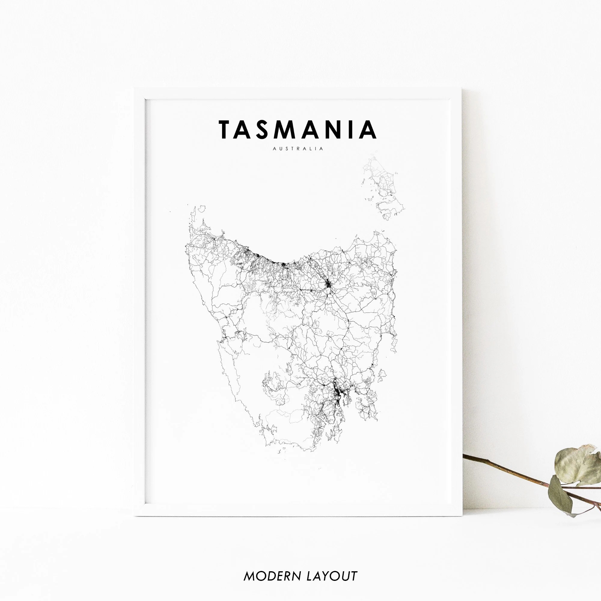 Tasmania Map A4 Printable Free