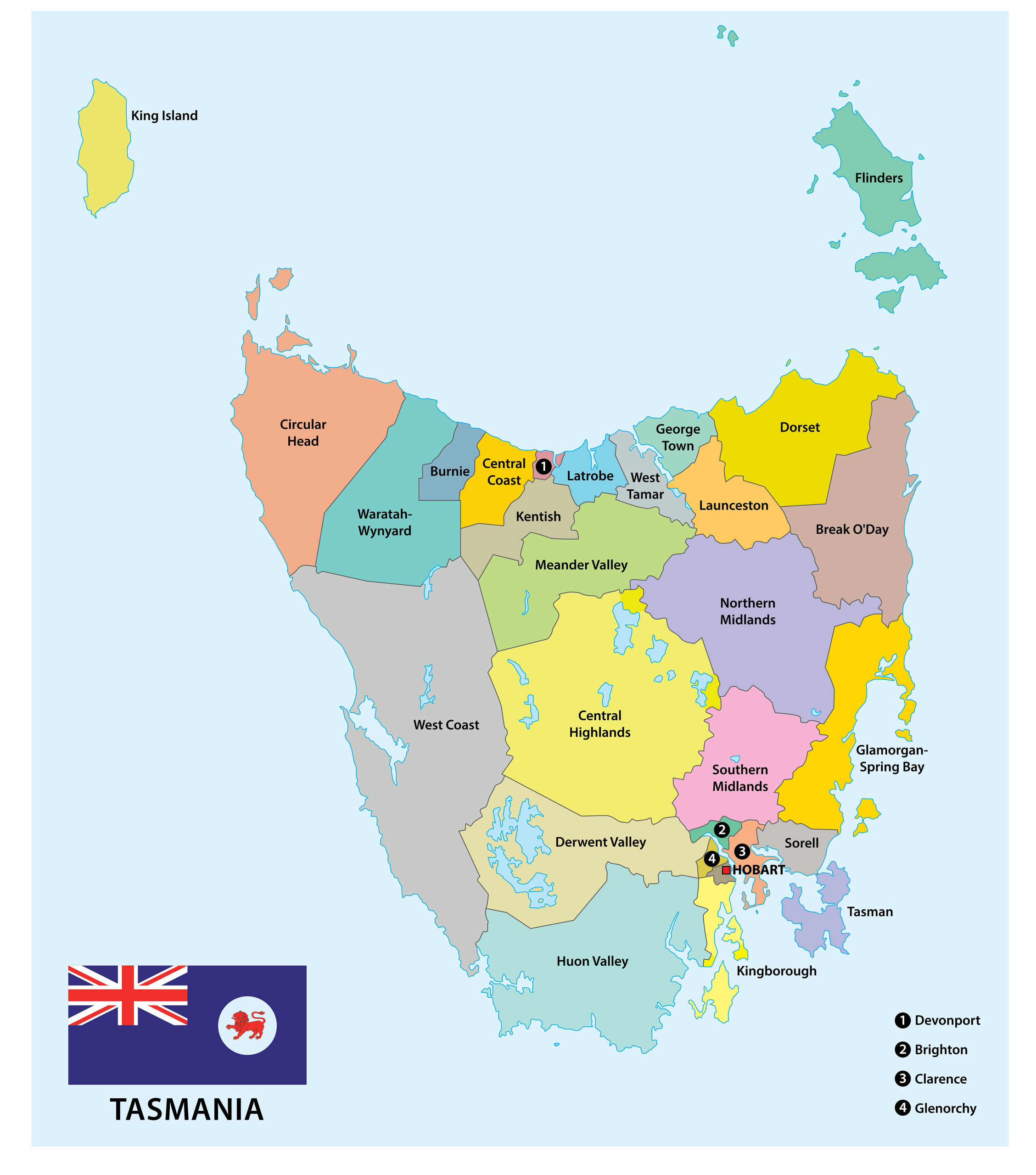 Map Of Tassie Printable
