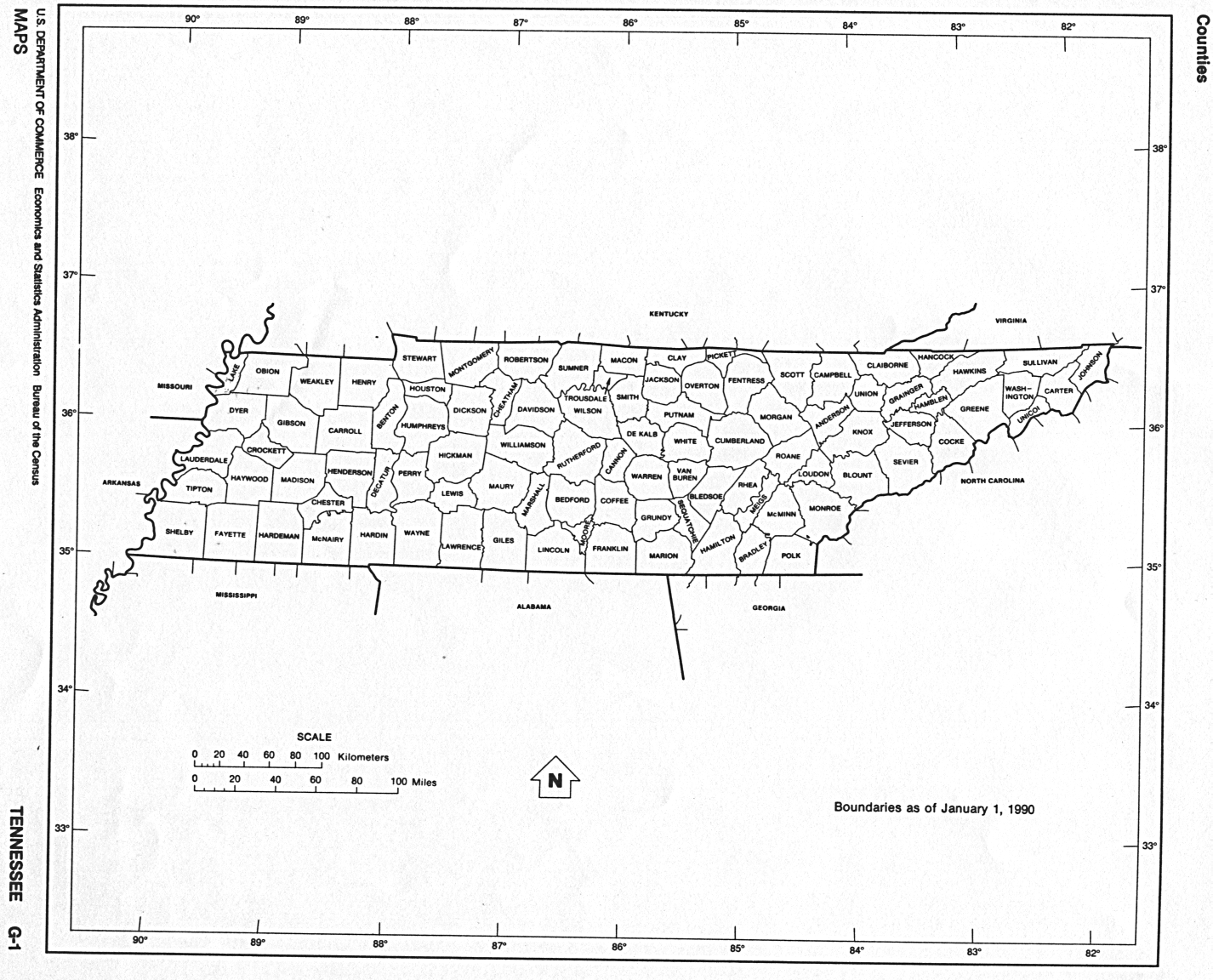 Tennessee Free Map