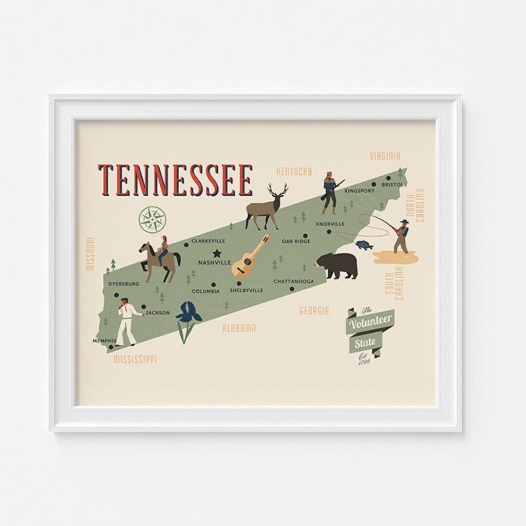 Free Printable Map Of Tennessee With Charactor