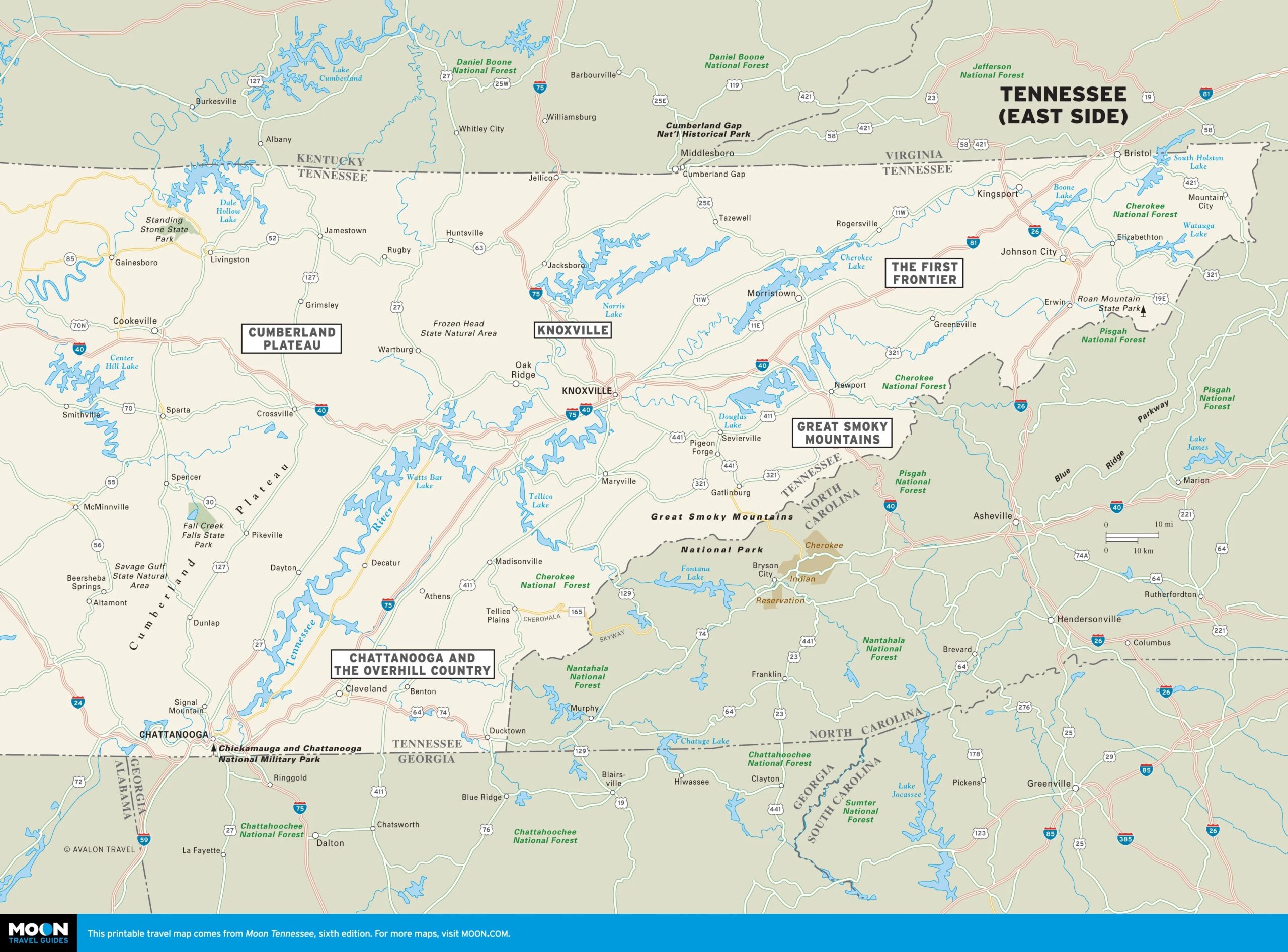 Printable Map Of Tn