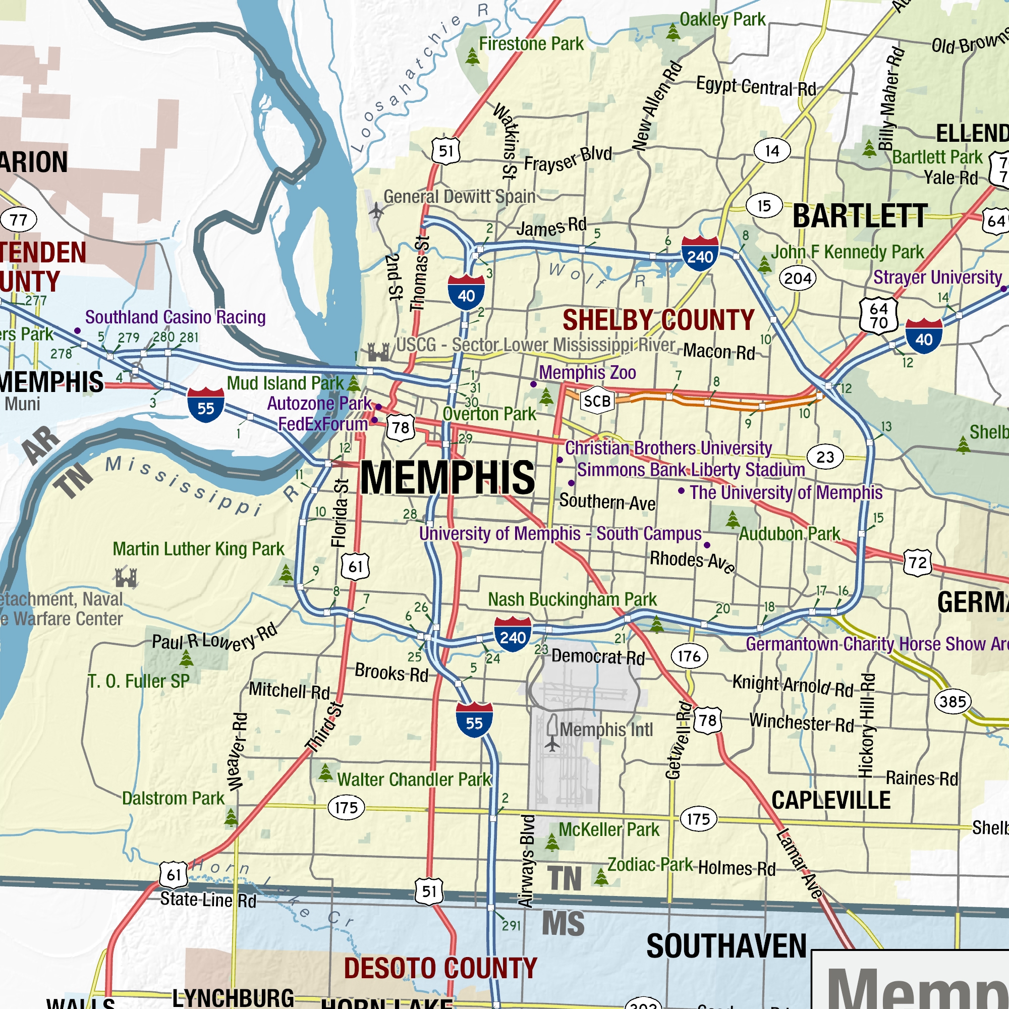 Tennessee State Wall Map By MapShop The Map Shop