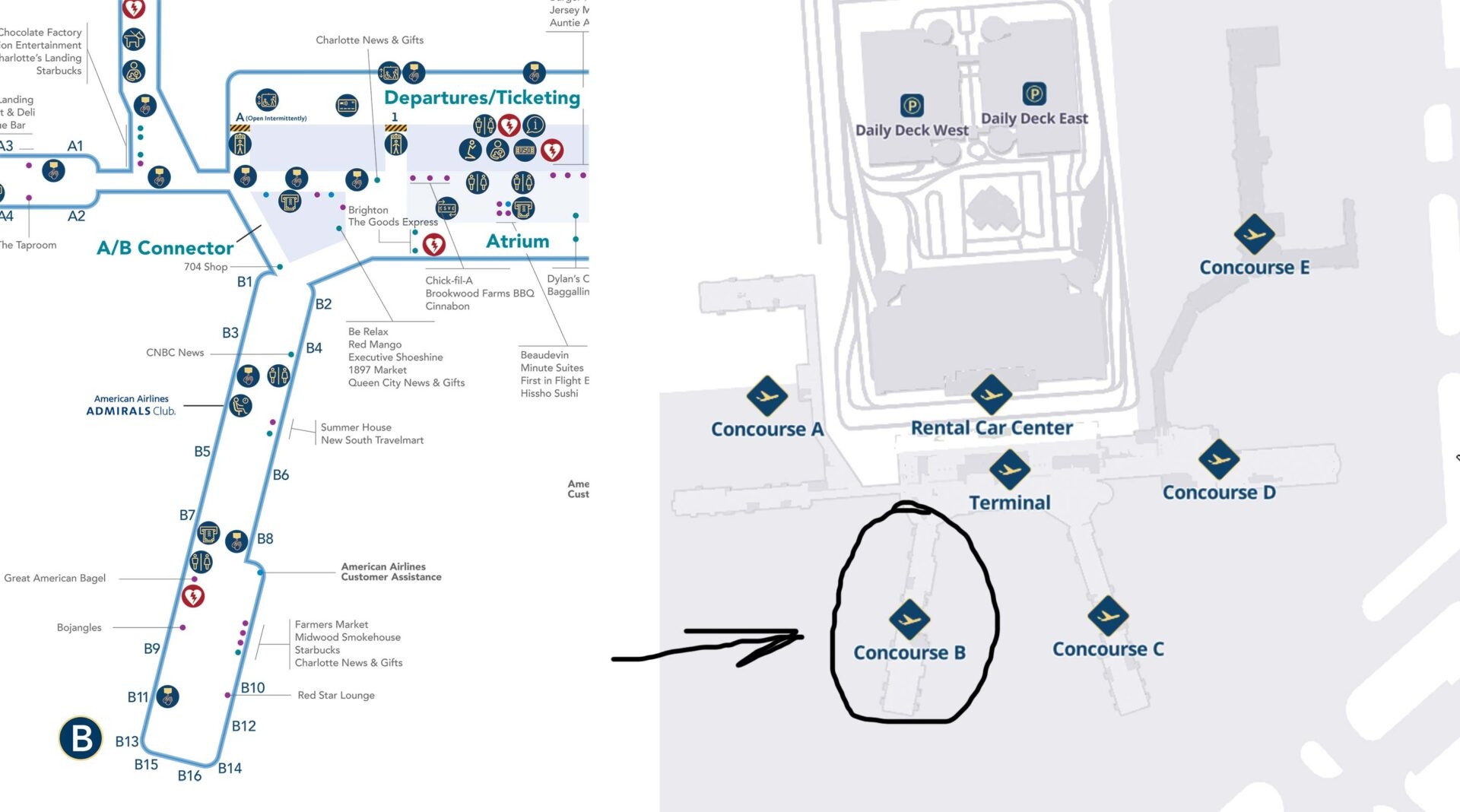Printable Map Of Charlotte Airport Terminal Printable Map Of Charlotte Airport Terminal