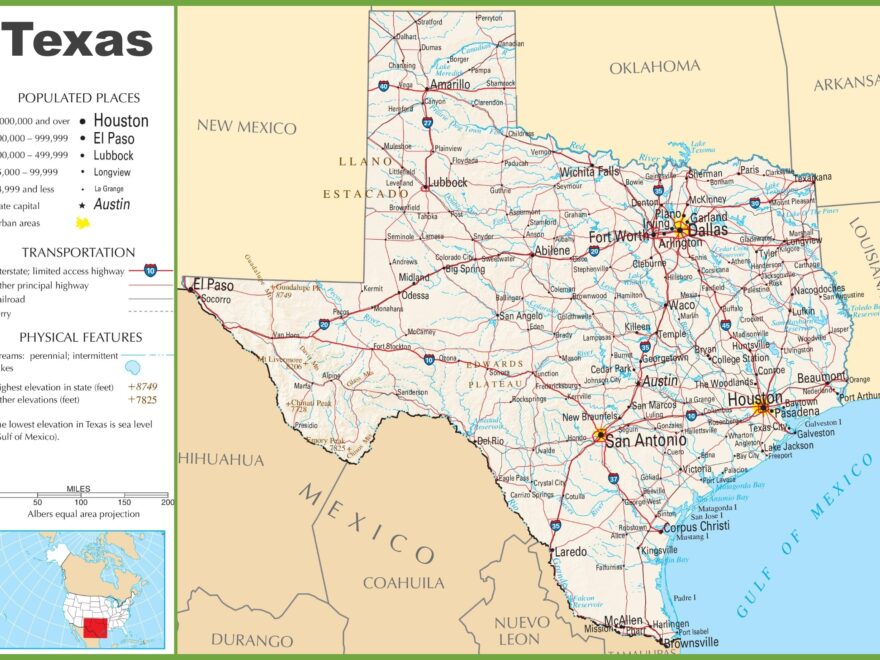 Texas Highway Map Ontheworldmap