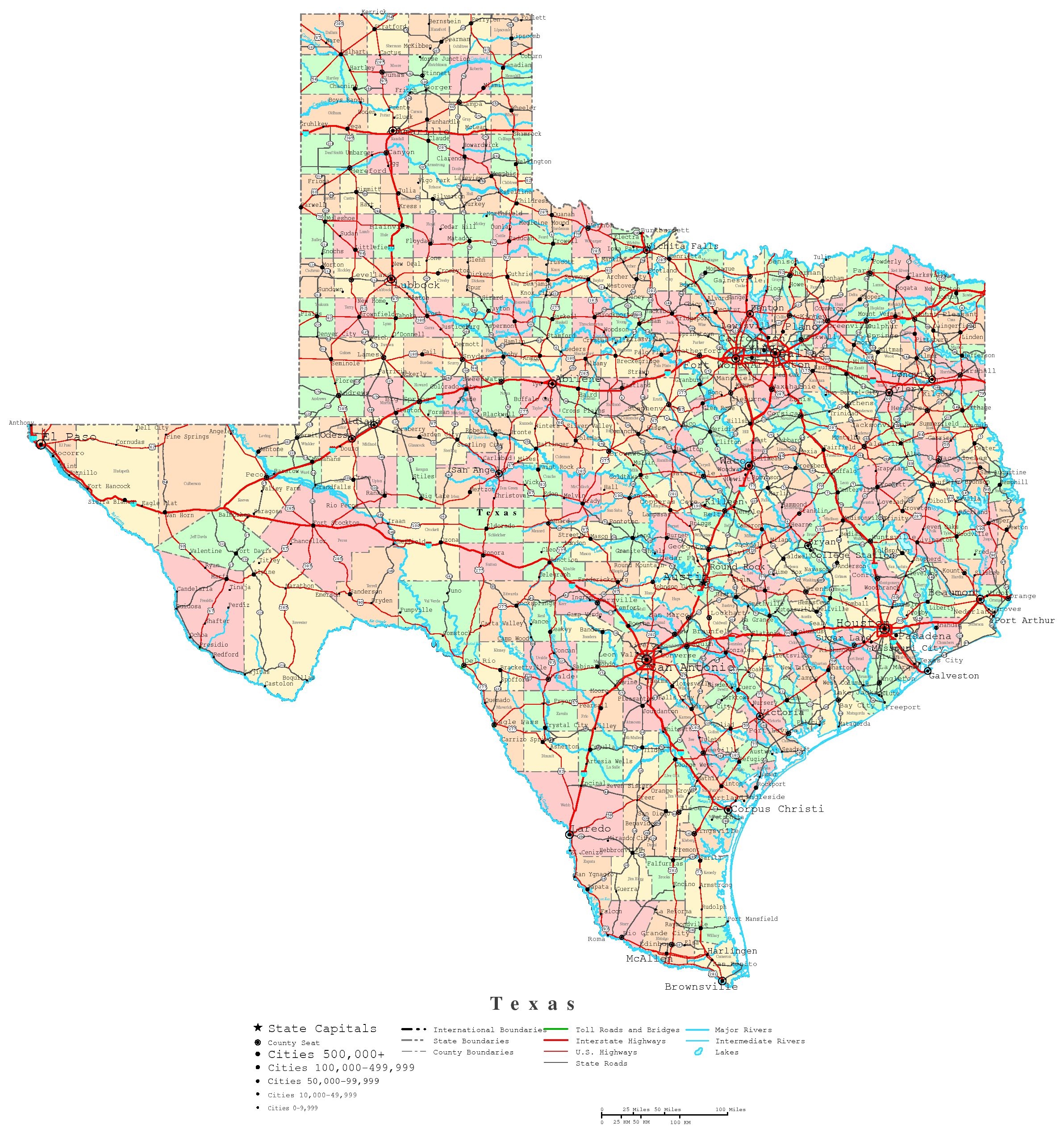 Free Printable Texas Map Template