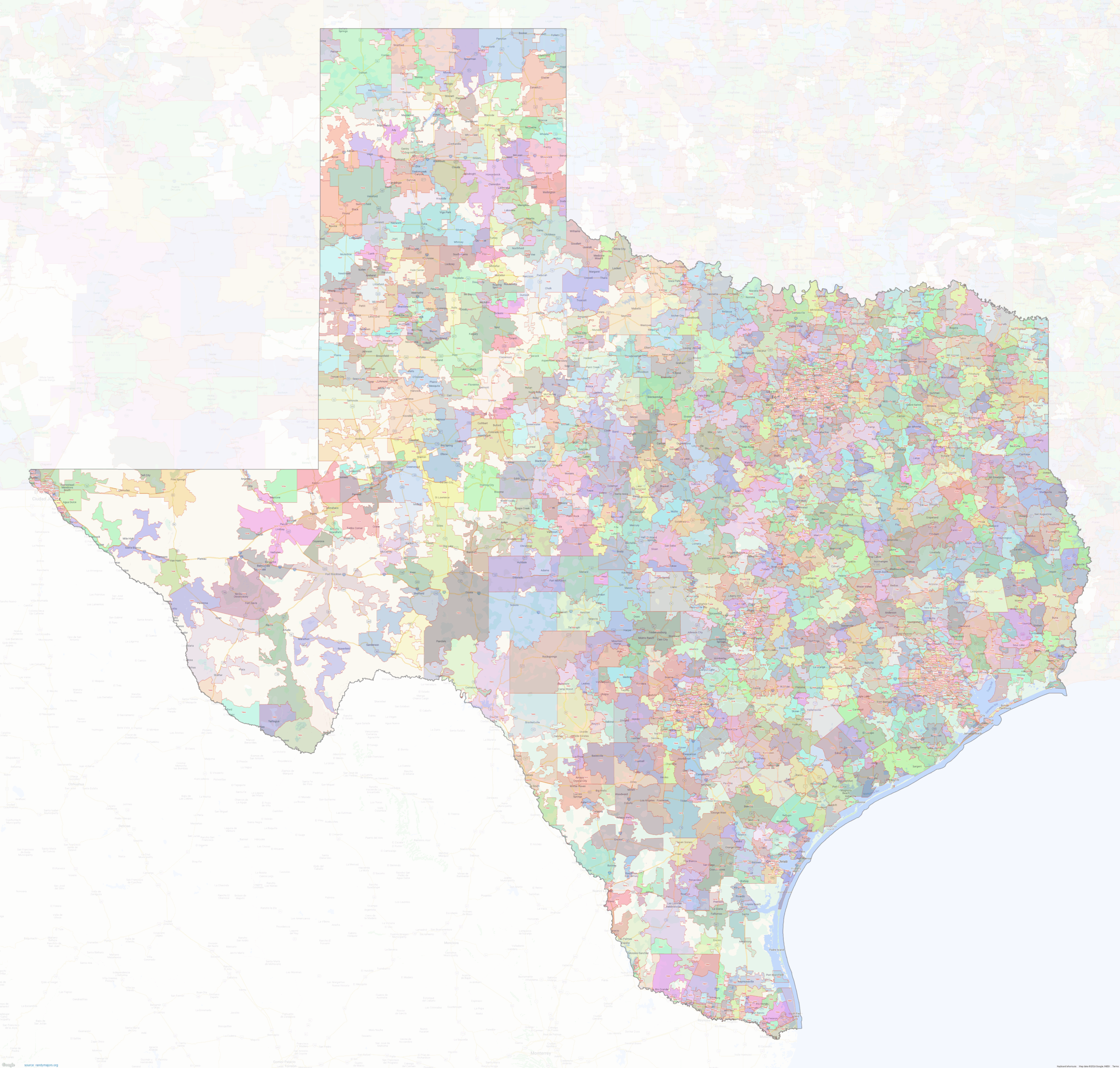 Texas ZIP Codes Shown On Google Maps Texas ZIP Codes Shown On Google Maps