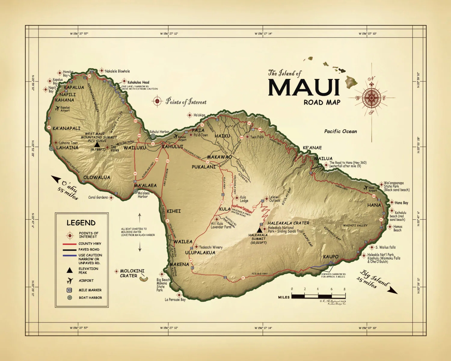 Printable Map Of Maui Hawaii