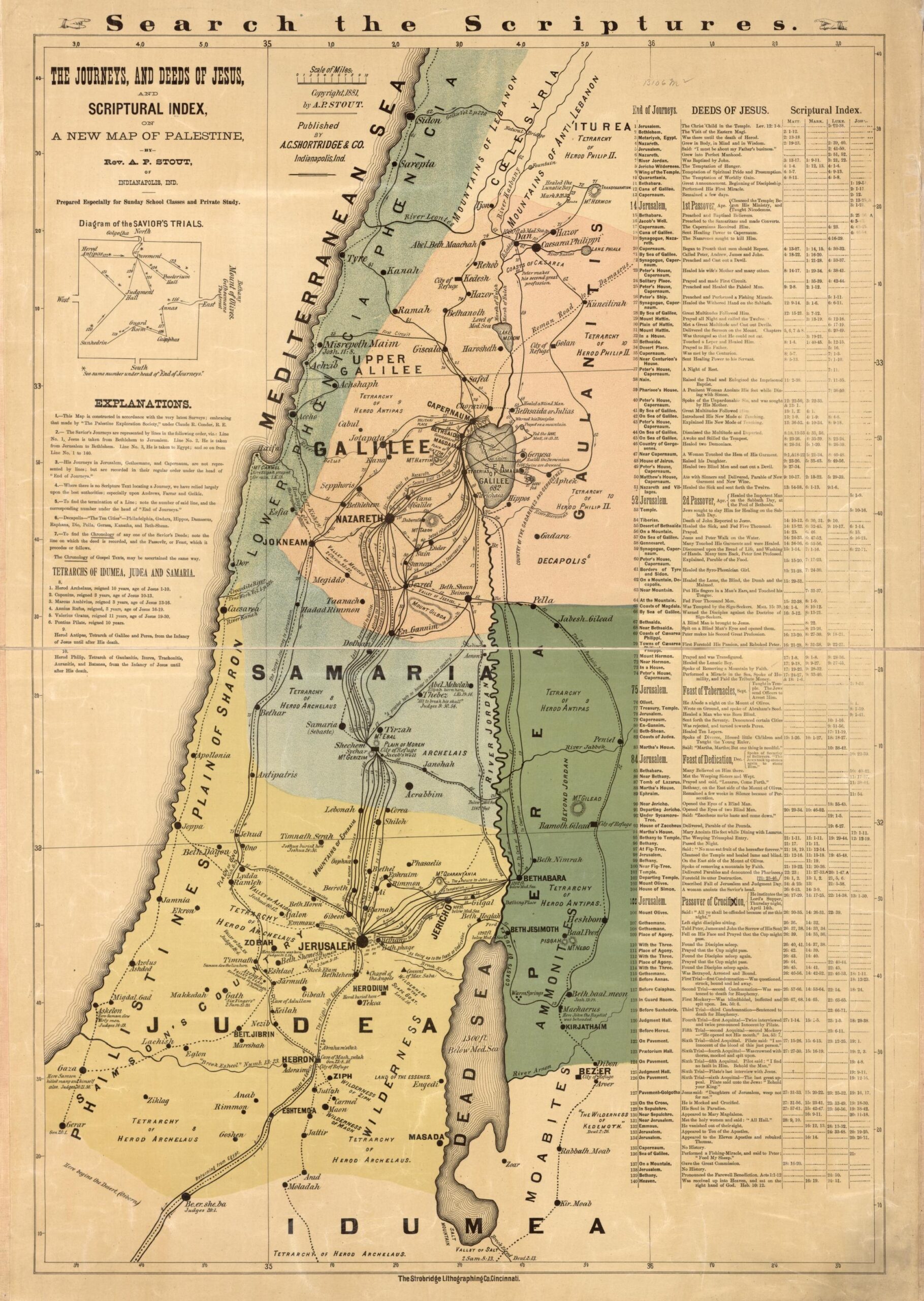 Printable Map Of Jesus Travels