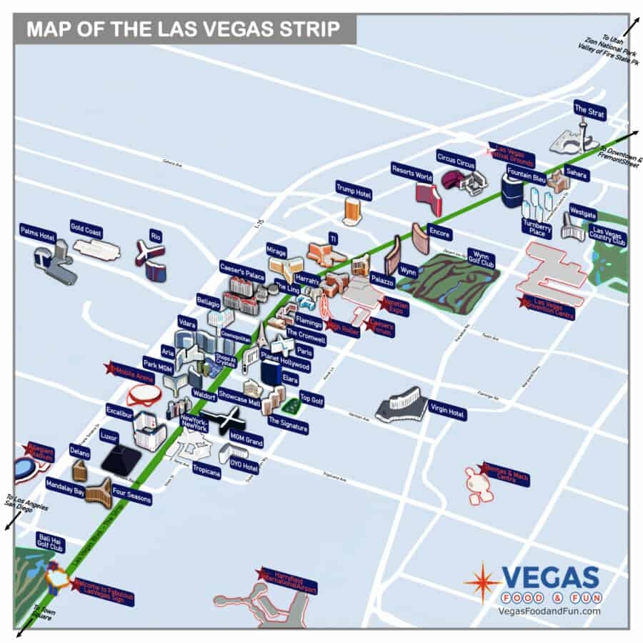 The Las Vegas Strip Map In 2025