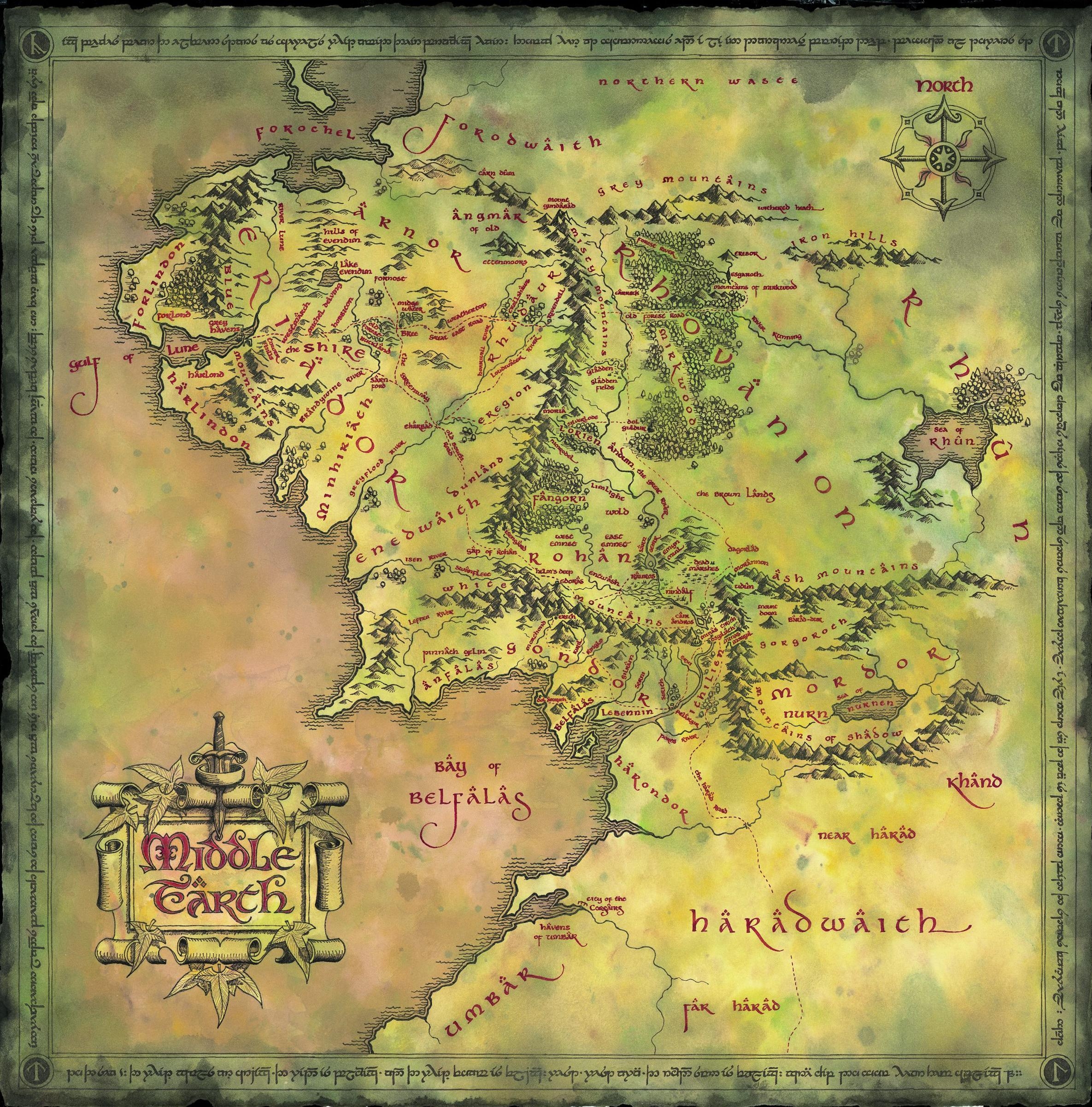 Printable Detailed Map Of Middle Earth