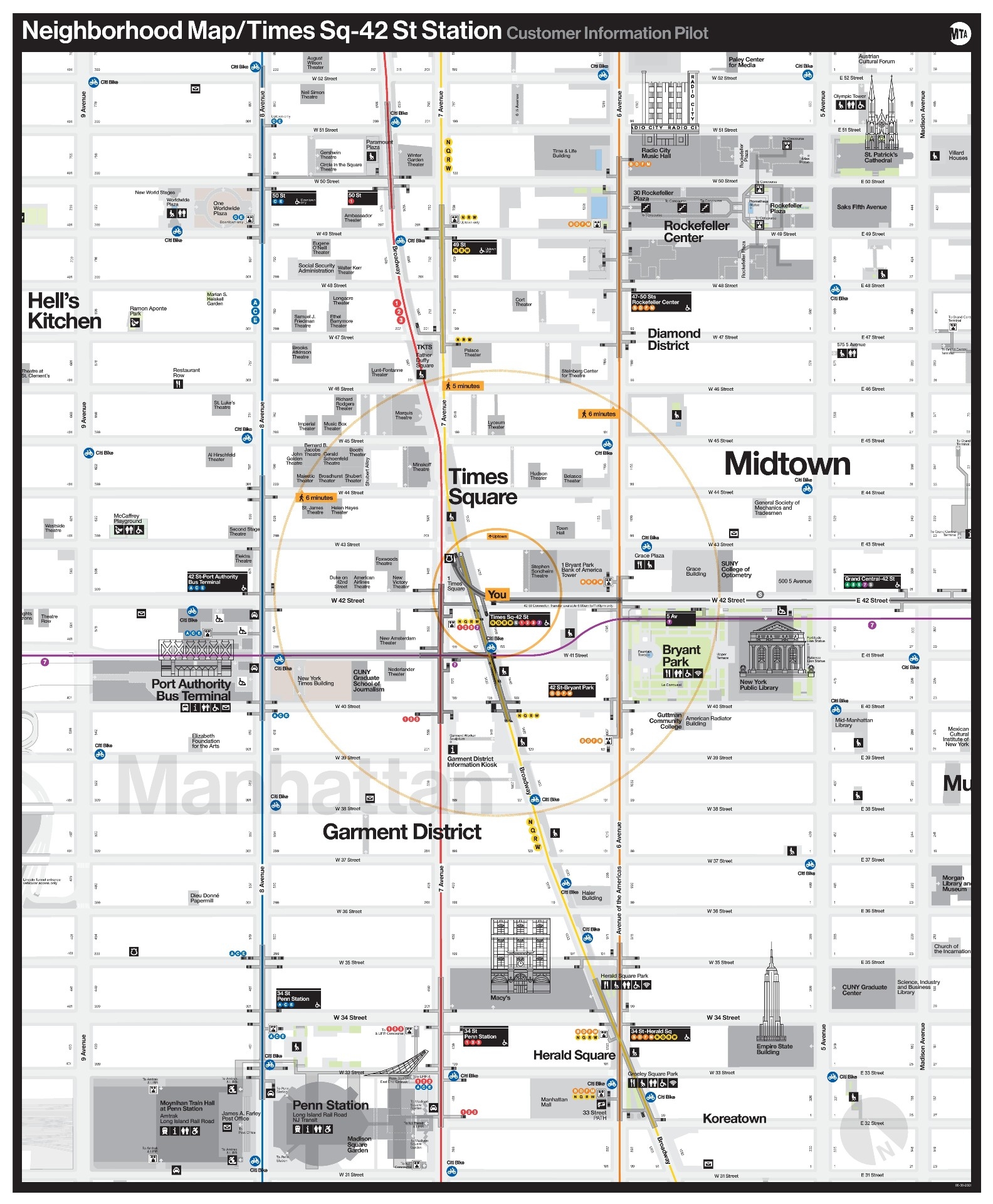 Printable Map Of The Time Square Vicinity
