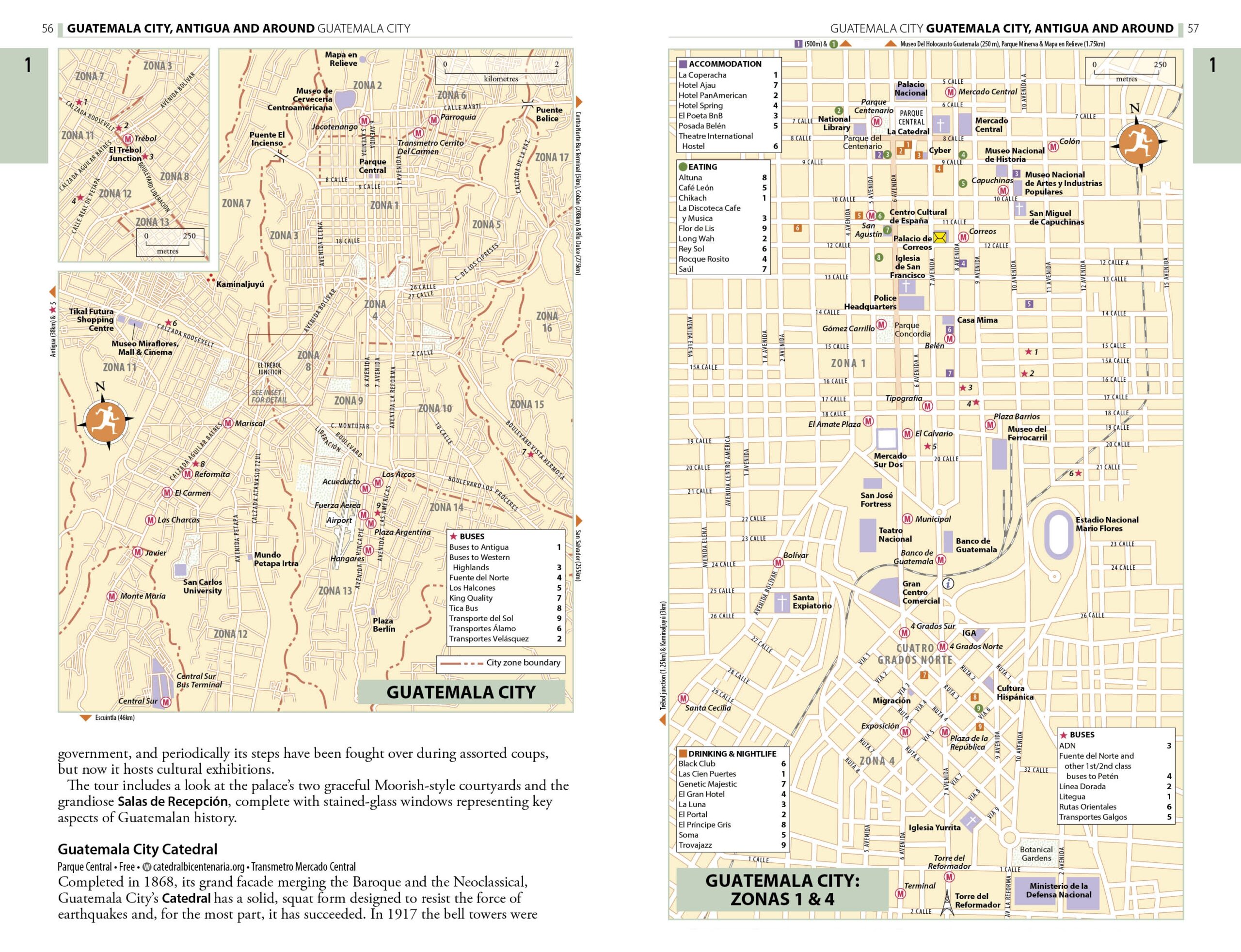 Printable Map Of Downtown Antigua Guatemala