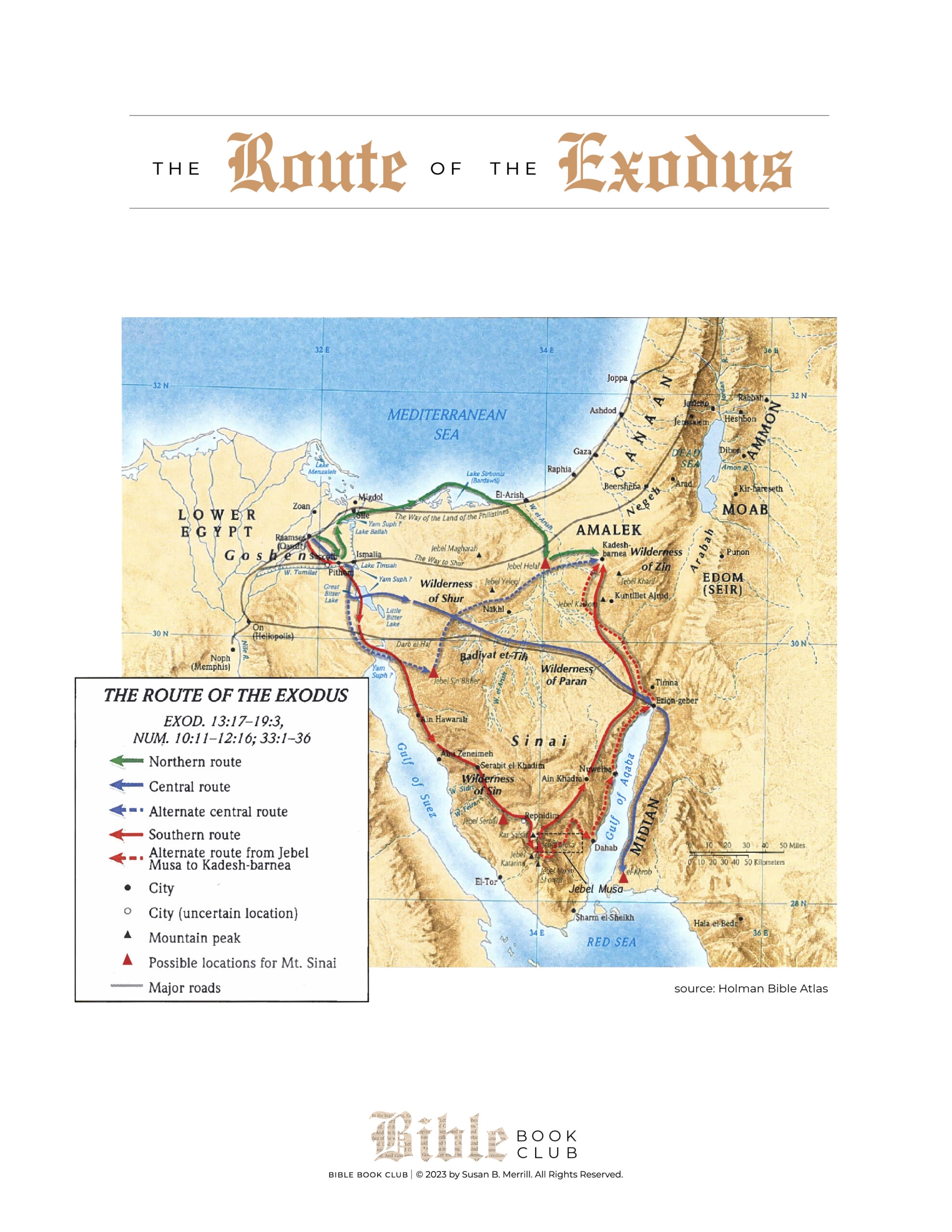 The Route Of The Exodus Bible Book Club