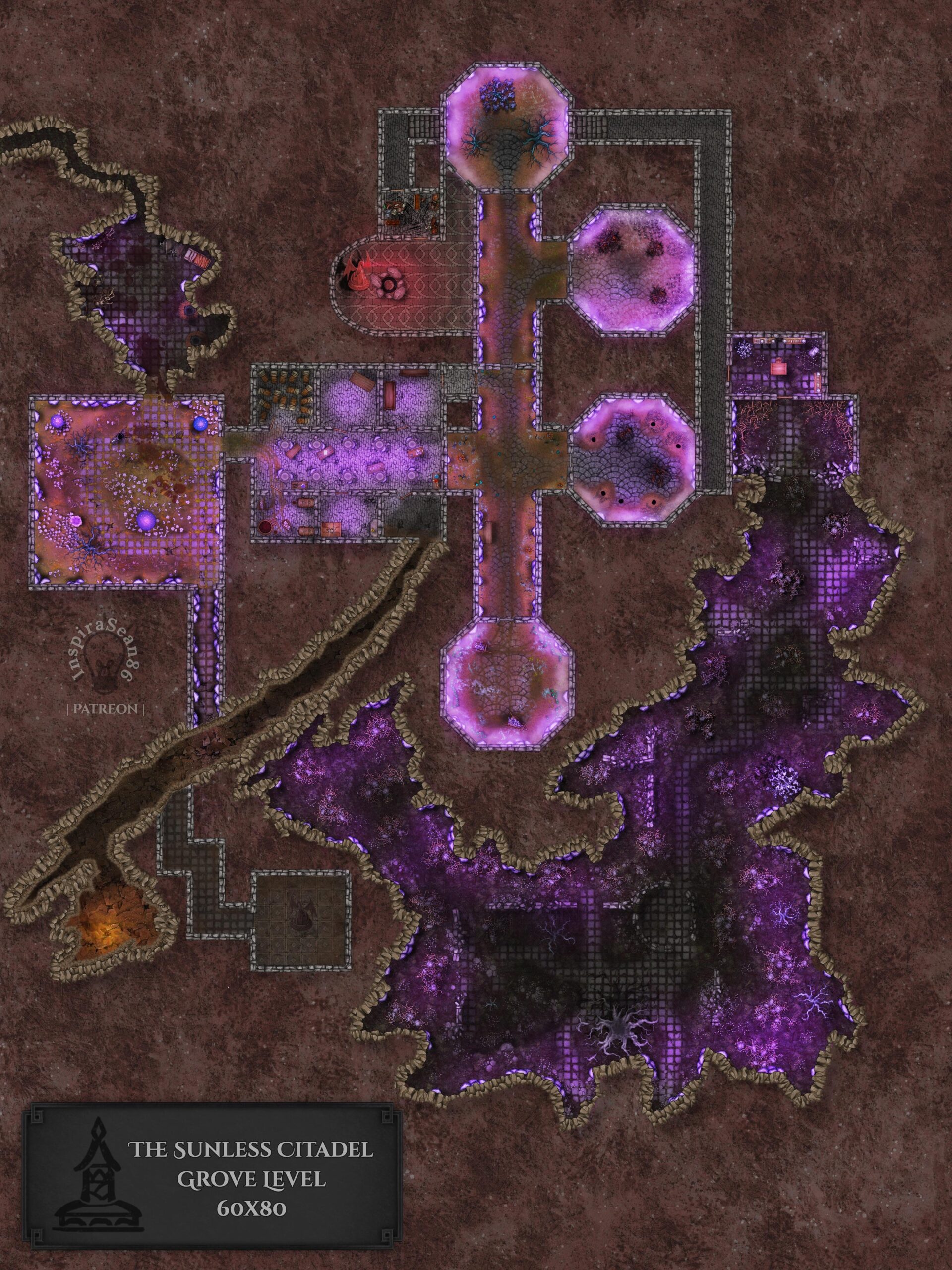 The Sunless Citadel 4K Grove And Fortress Levels R battlemaps