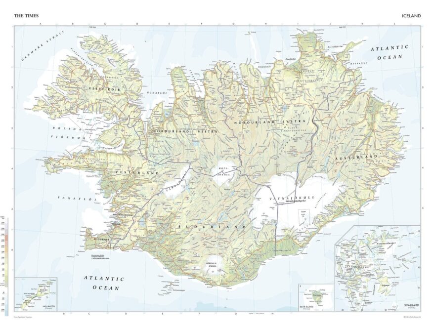 The Times Map Of Iceland Stanfords