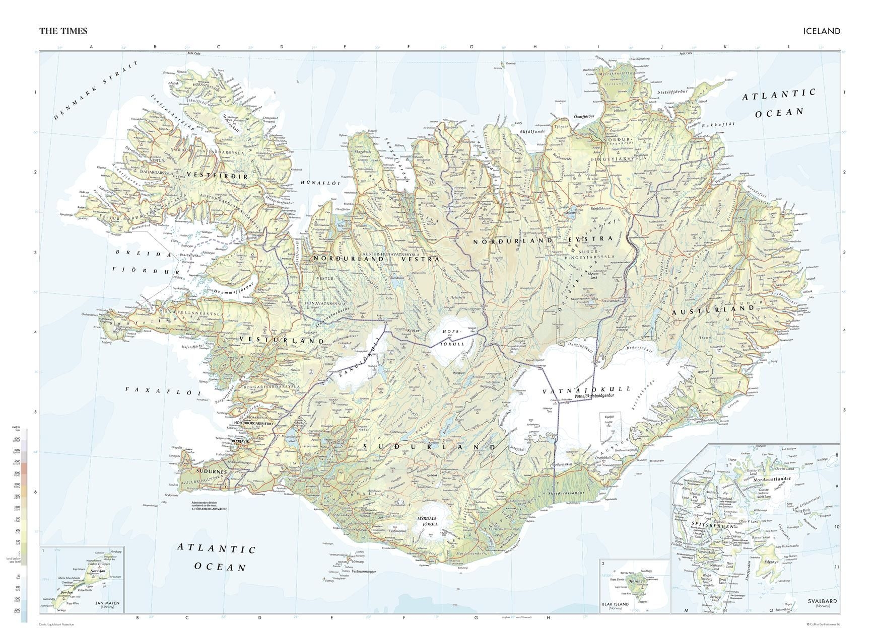 The Times Map Of Iceland Stanfords